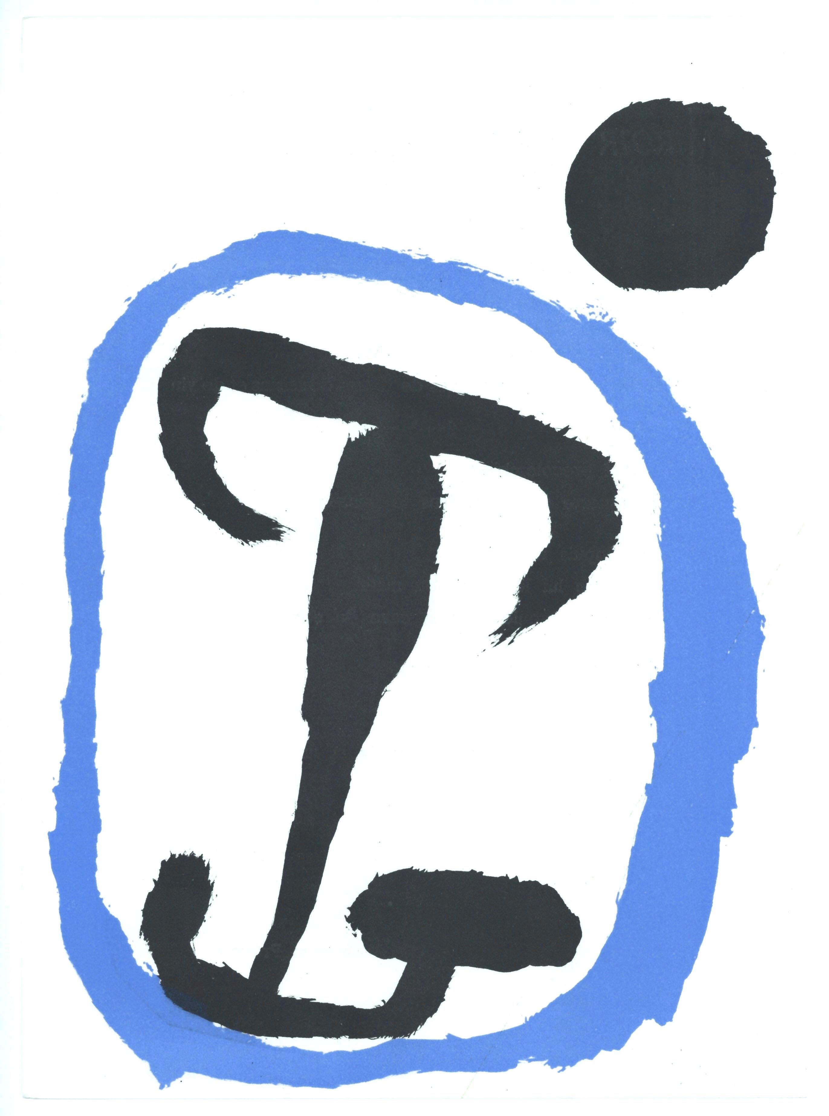 Lithographie auf Velinpapier. Papierformat: 15 x 11 Zoll. Beschriftung: Unsigniert und nicht nummeriert, wie ausgegeben. Referenzen des Werkverzeichnisses: Cramer, Patrick, und Joan Miró. Joan Miró, Catalogue Raisonné Des Livres Illustrés. P.