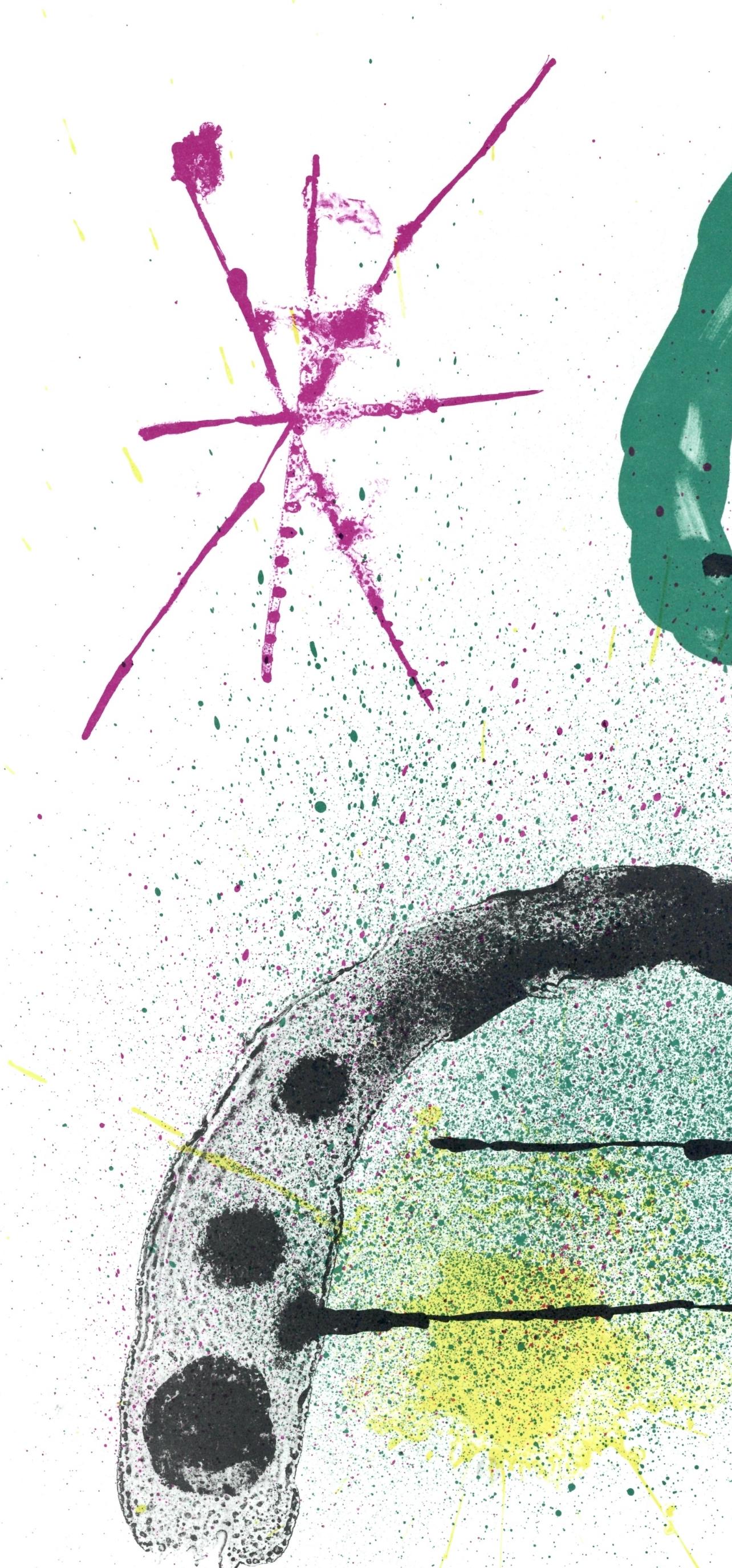 Composition (Cramer 83 ; Mourlot 340-347), Derrière le miroir - Gris Abstract Print par Joan Miró
