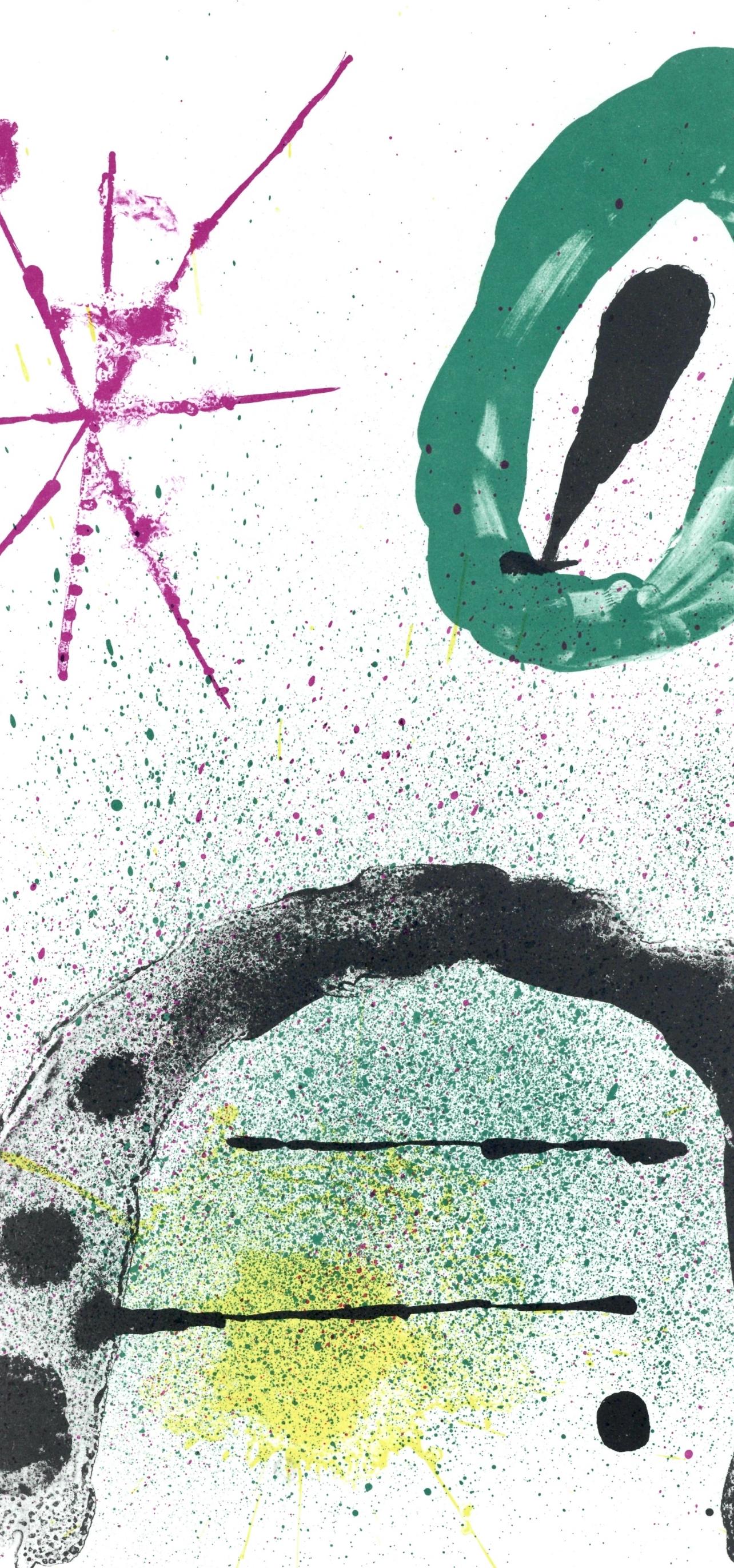 Composition (Cramer 83 ; Mourlot 340-347), Derrière le miroir - Gris Landscape Print par Joan Miró
