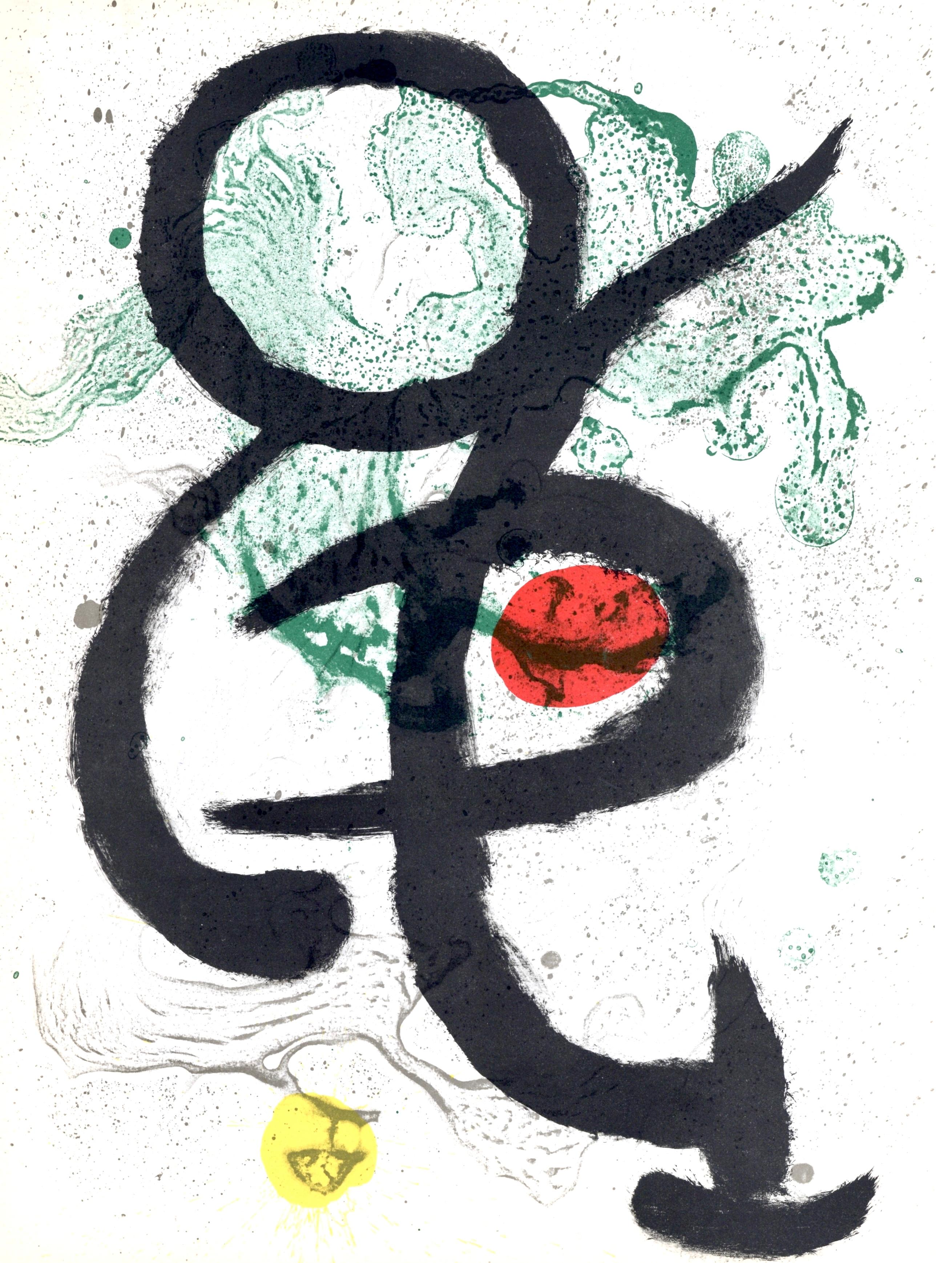 Abstract Print Joan Miró - Composition (Cramer 83 ; Mourlot 340-347), Derrière le miroir