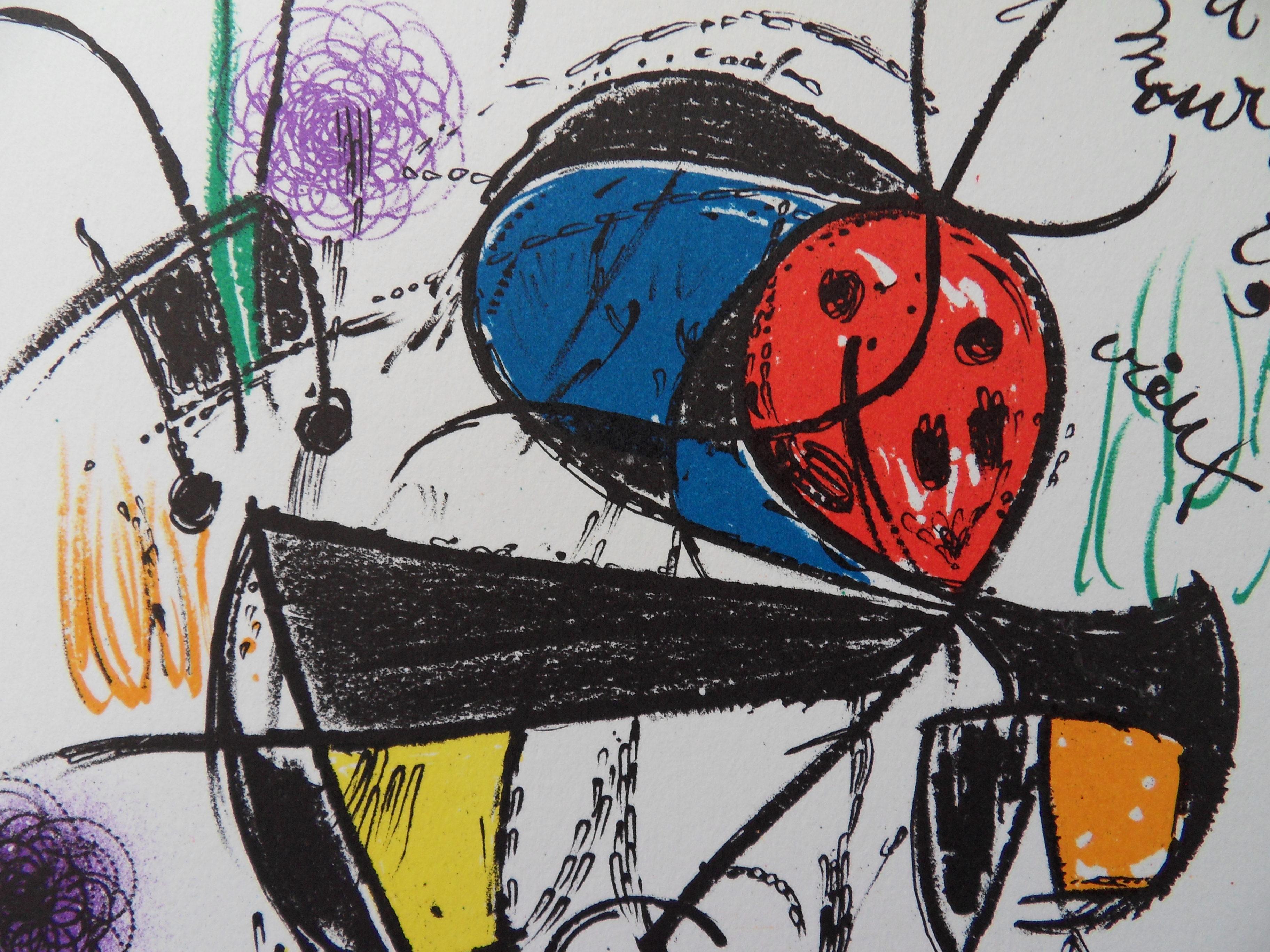 Komposition für Fernand - Originallithographie (Mourlot) (Moderne), Print, von Joan Miró