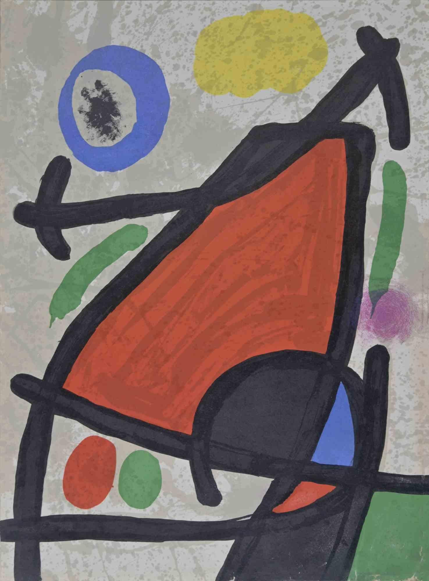 Joan Miró Abstract Print - Composition from" Derrière le Miroir"  - Lithograph by Joan Mirò - 1963