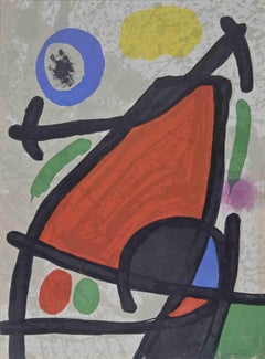 Composition from" Derrière le Miroir"  - Lithograph by Joan Mirò - 1963