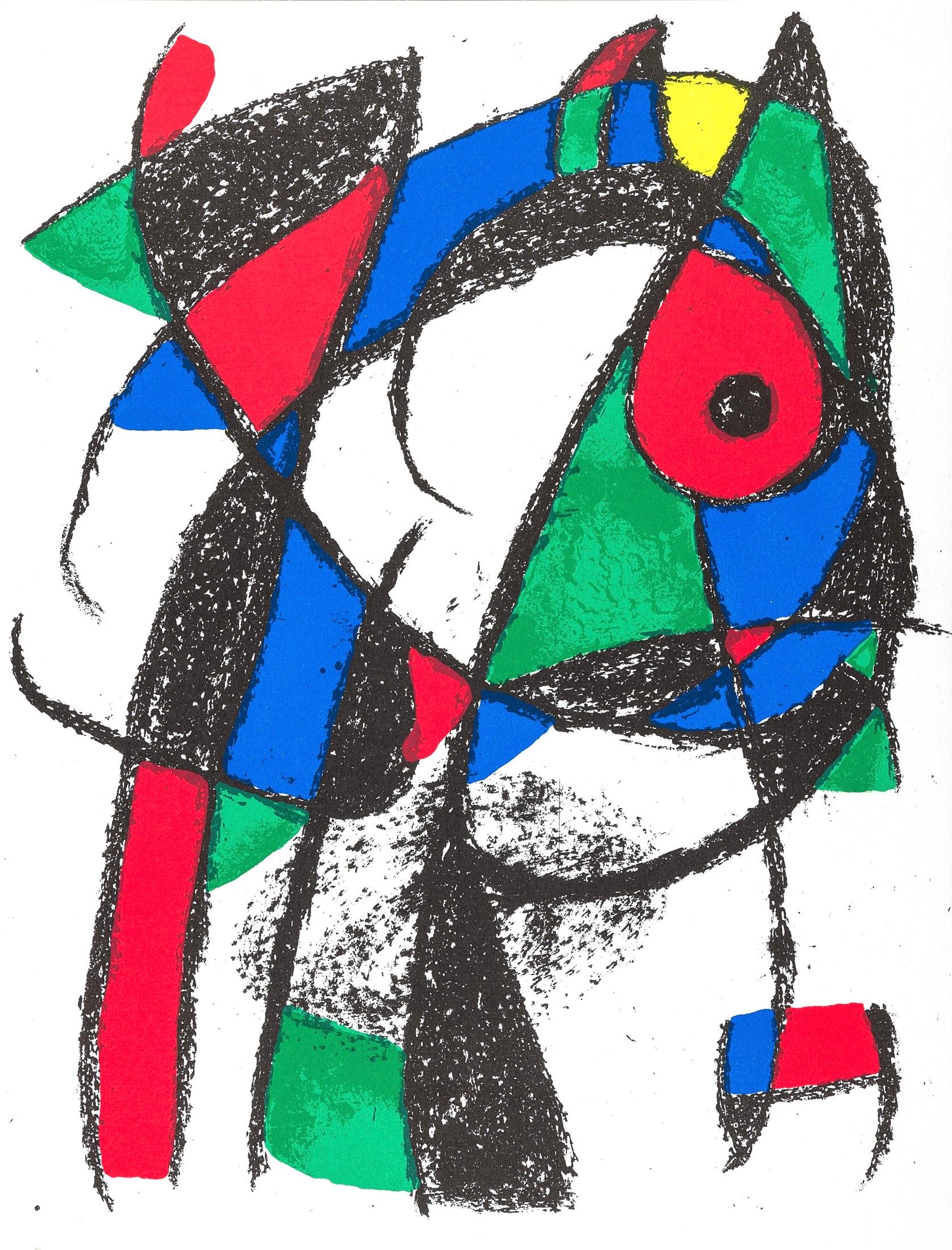 Litografia su carta vélin. Formato carta: 12,5 x 9,625 pollici. Iscrizione: Non firmato e non numerato, come emesso. Riferimenti al catalogo ragionato: Cramer, Patrick e Joan Miró. Joan Miró, Catalogo ragionato dei libri illustrati. P. Cramer, 1989,