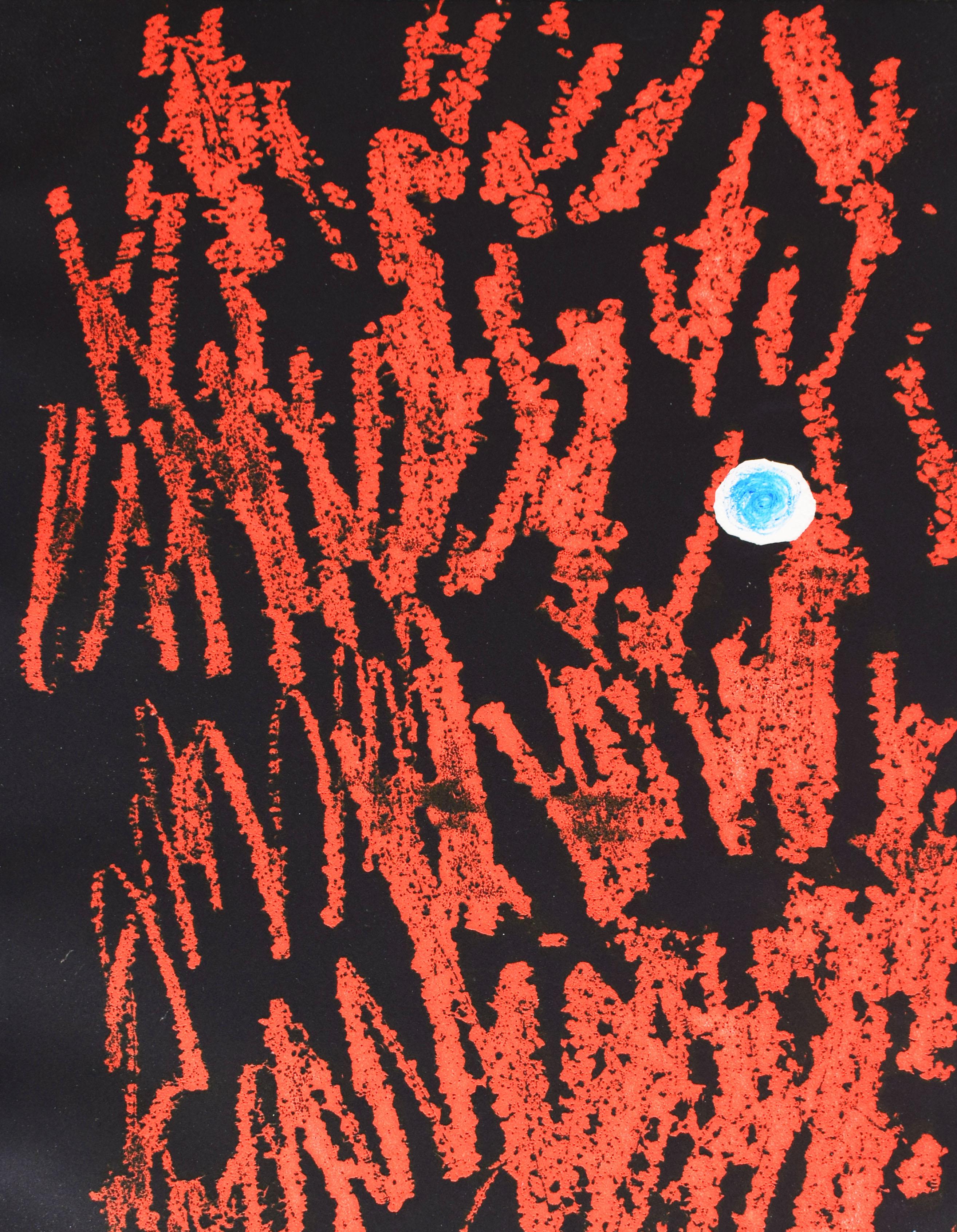 Joan Miró Abstract Print – Komposition I, aus: Freiheit der Freiheiten, Gedichte von Alain Jouffroy - französischer Dichter