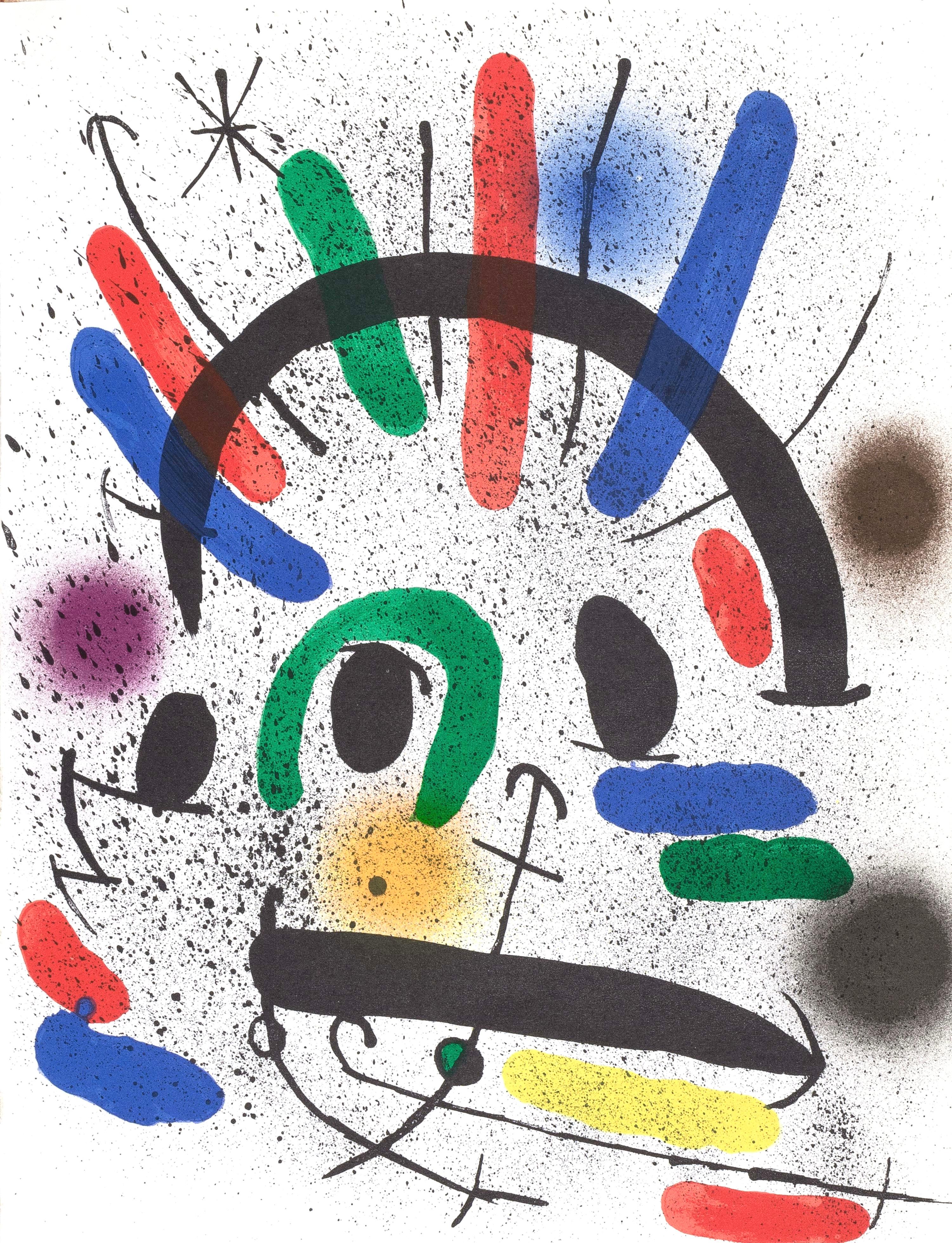 Lithographie sur papier vélin. Format du papier : 12,5 x 9,625 pouces. Inscription : Non signé et non numéroté, tel que publié. Références du catalogue raisonné : Cramer, Patrick, et Joan Miró. Joan Miró, Catalogue Raisonné Des Livres Illustrés. P.