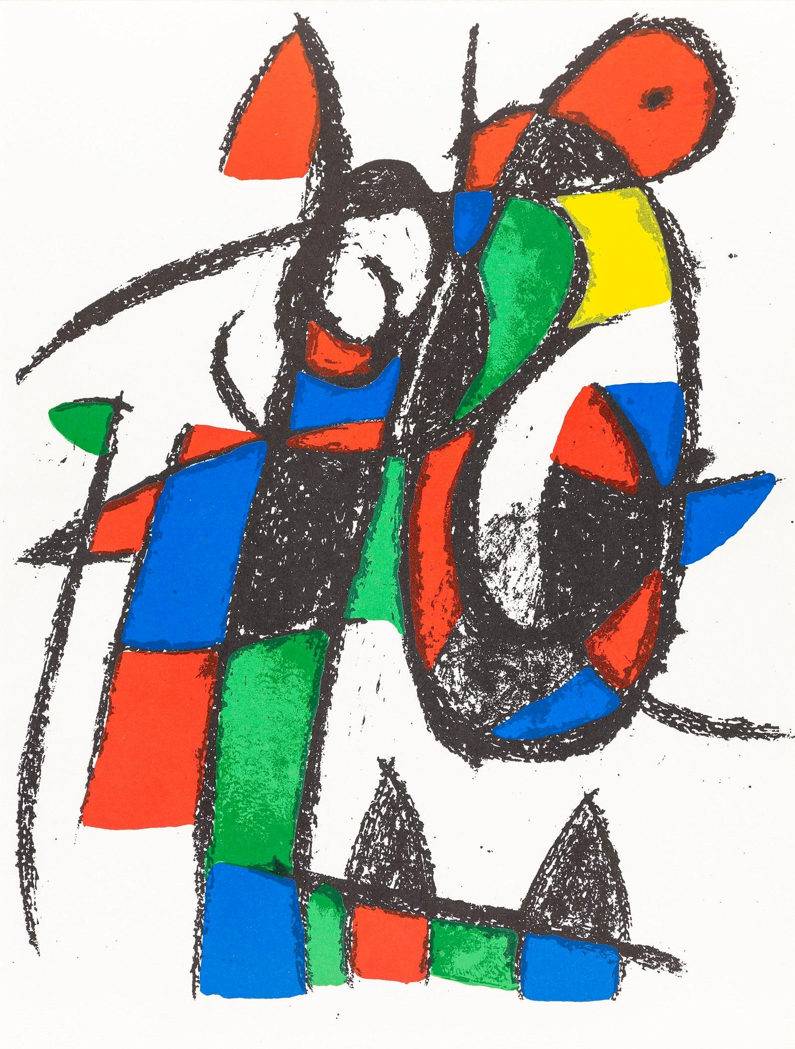 Litografia su carta vélin. Formato carta: 12,5 x 9,625 pollici. Iscrizione: Non firmato e non numerato, come emesso. Riferimenti al catalogo ragionato: Cramer, Patrick e Joan Miró. Joan Miró, Catalogo ragionato dei libri illustrati. P. Cramer, 1989,