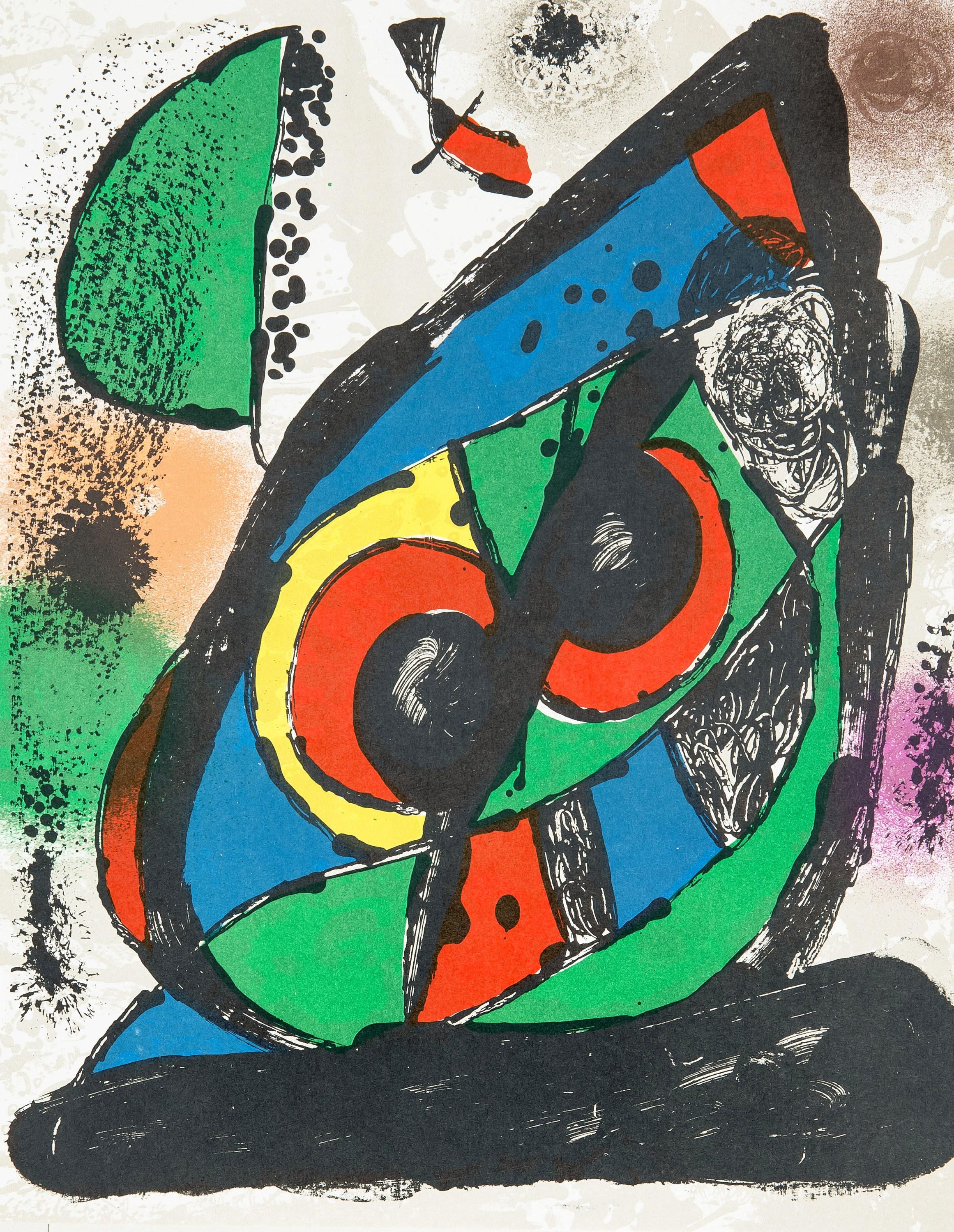 Litografia su carta vélin. Formato carta: 12,5 x 9,625 pollici. Iscrizione: Non firmato e non numerato, come emesso. Riferimenti al catalogo ragionato: Cramer, Patrick e Joan Miró. Joan Miró, Catalogo ragionato dei libri illustrati. P. Cramer, 1989,