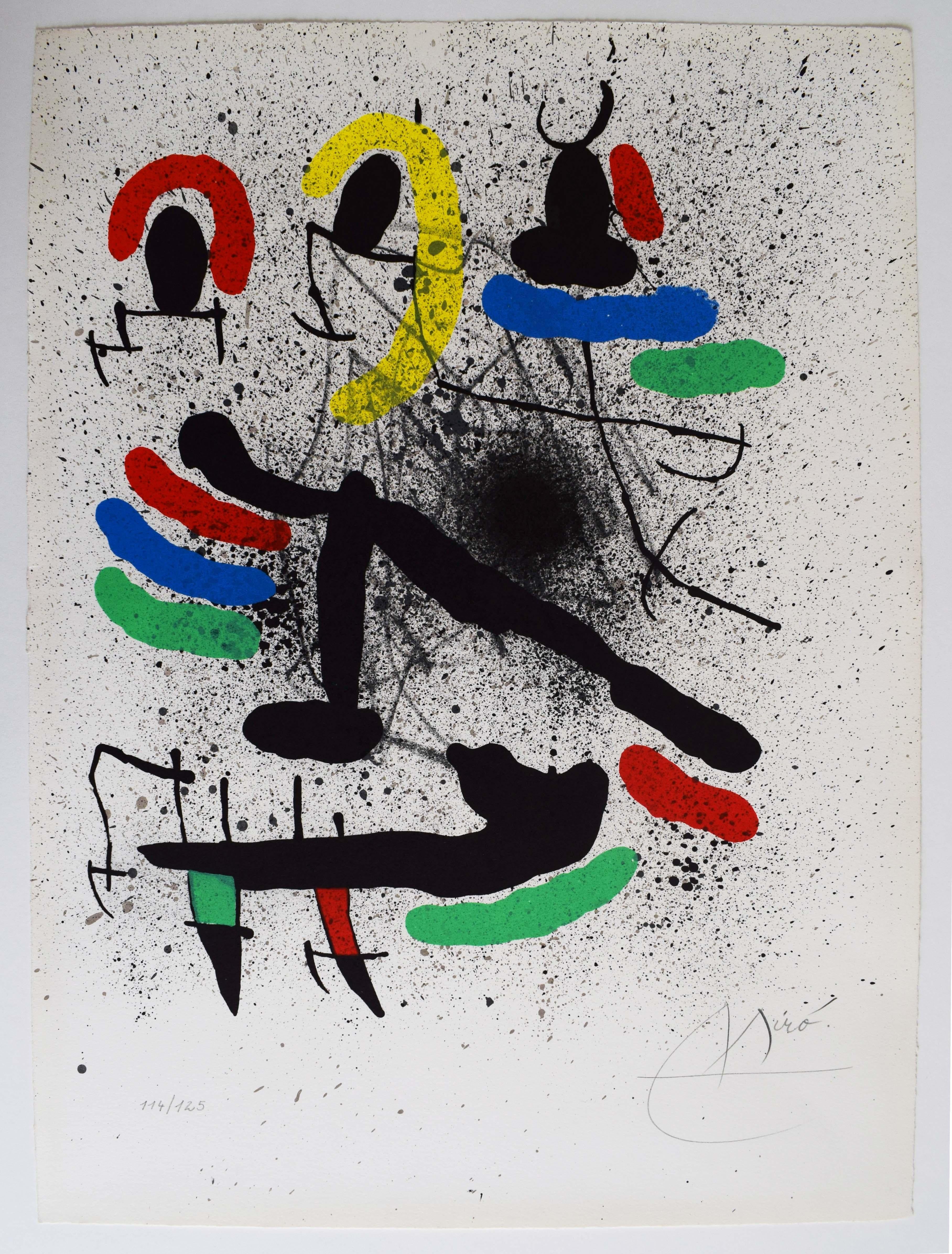 Composición II, de: Libertad de las libertades, poemas de Alain Jouffroy - Poesía - Print de Joan Miró