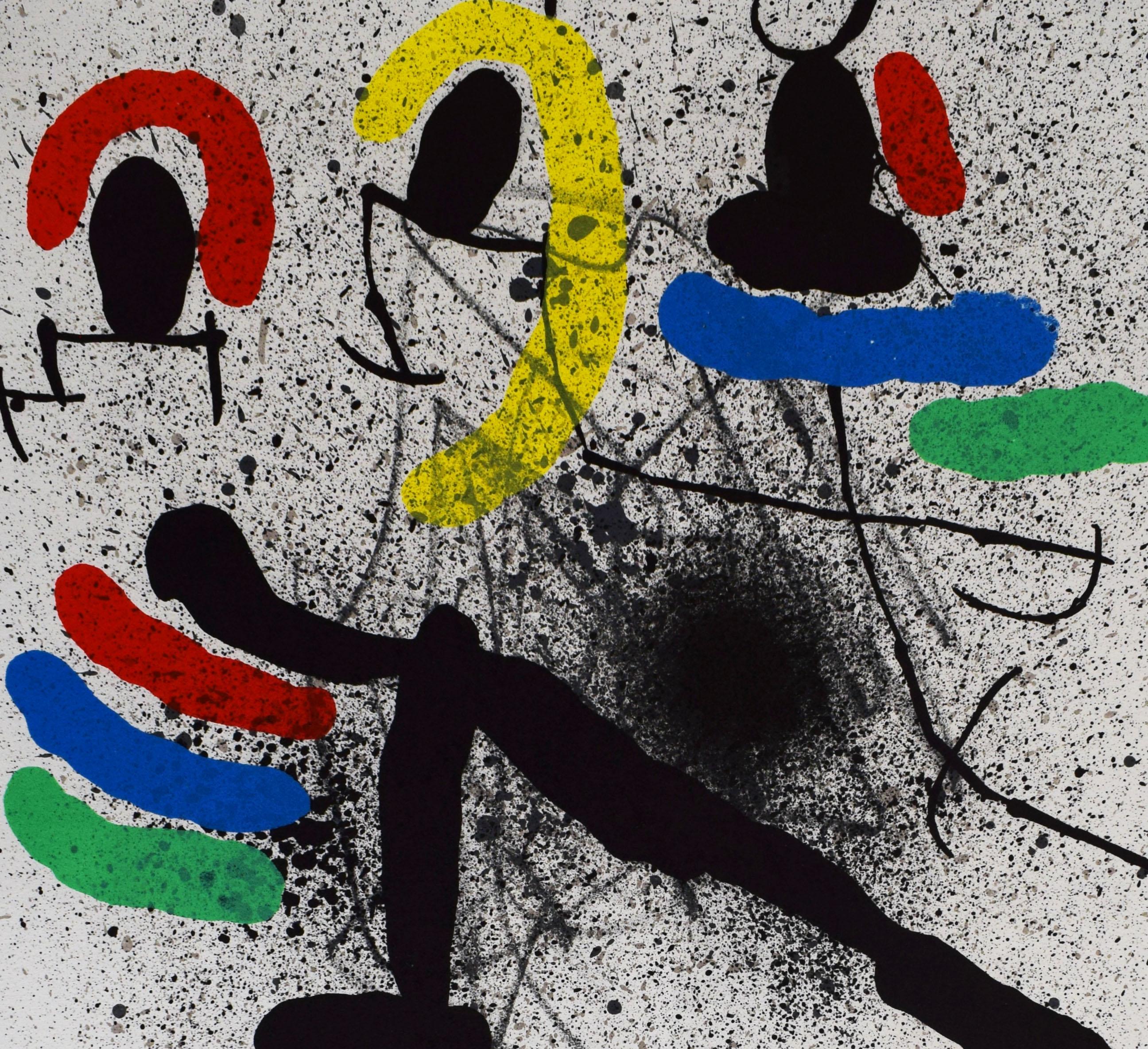 Composición II, de: Libertad de las libertades, poemas de Alain Jouffroy - Poesía - Abstract Print Gris de Joan Miró
