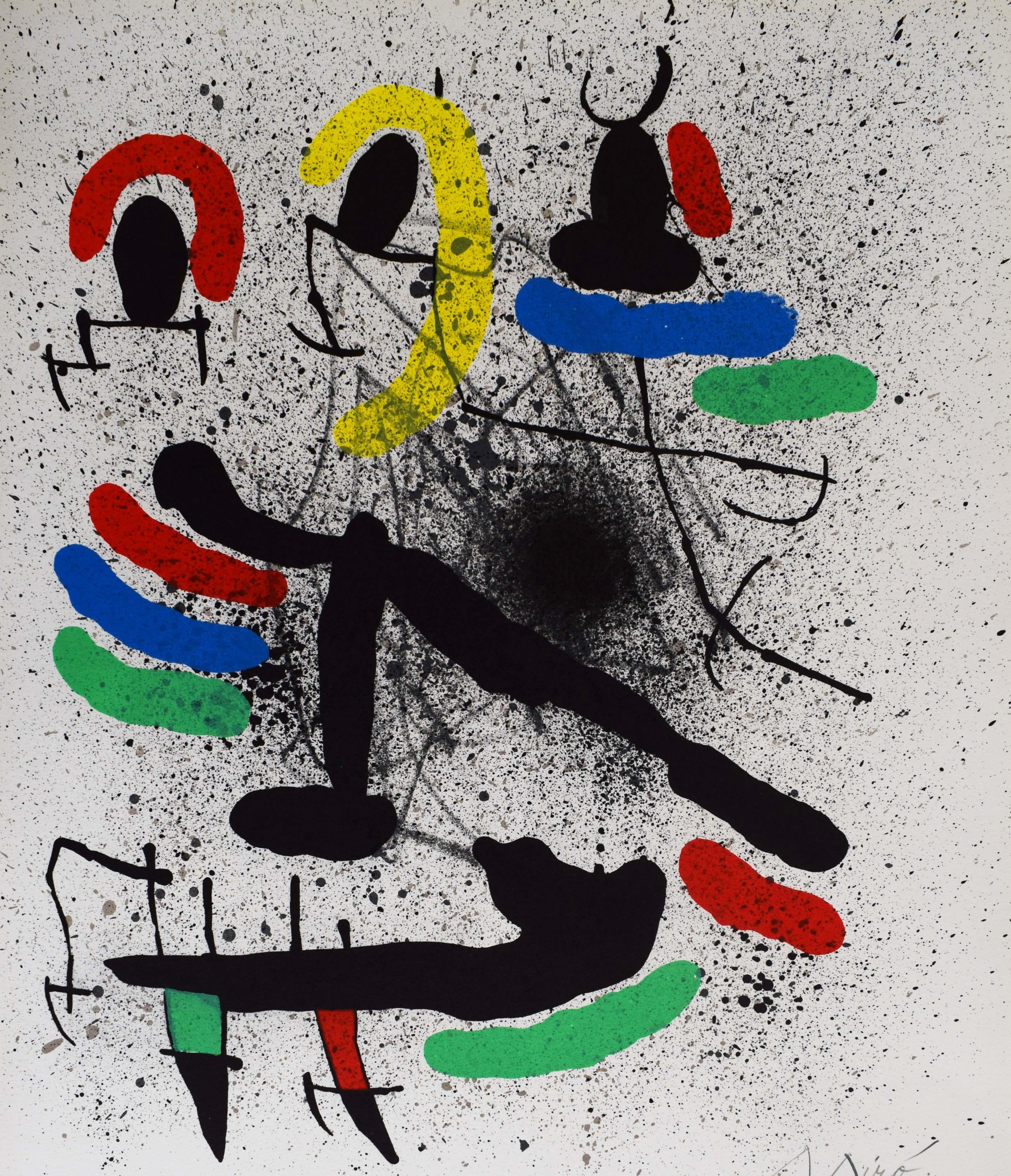 Abstract Print de Joan Miró - Composición II, de: Libertad de las libertades, poemas de Alain Jouffroy - Poesía