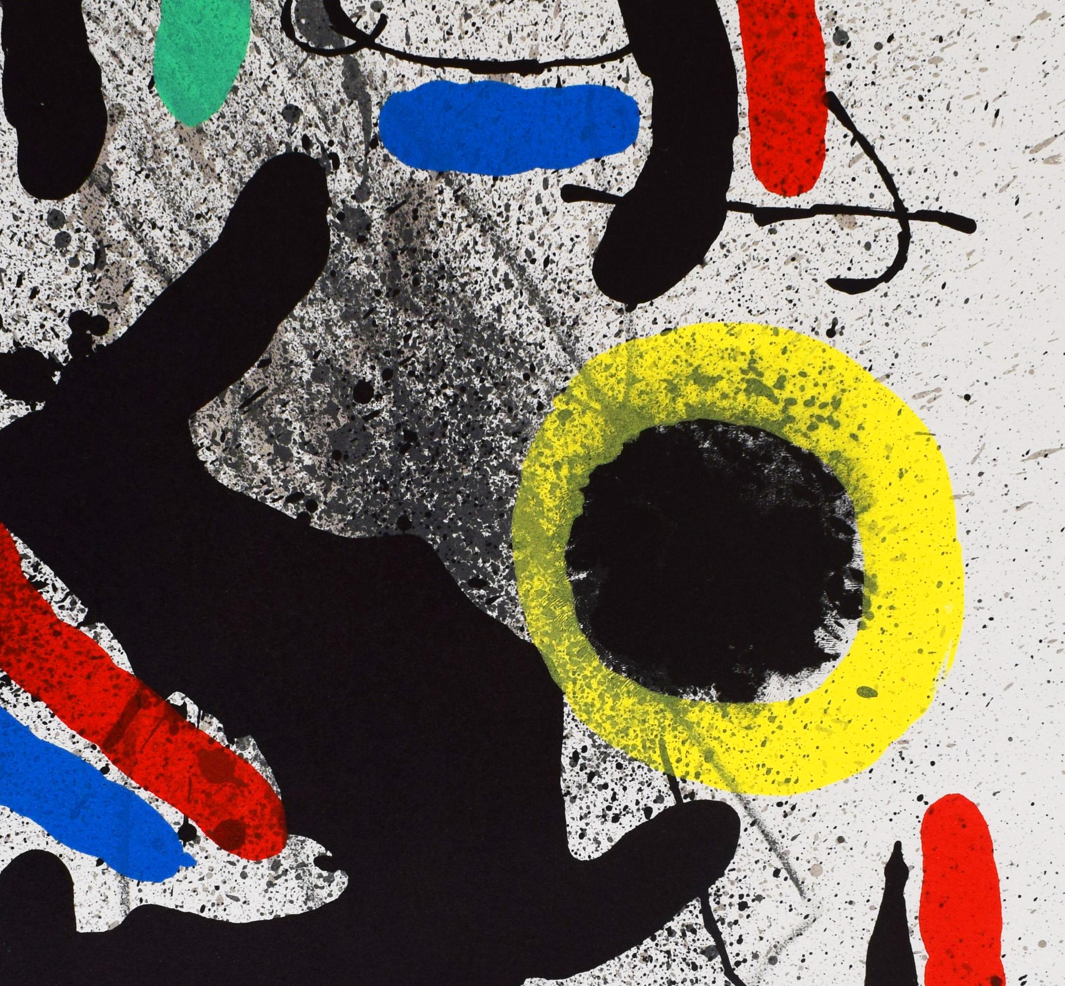 Composition III, de : Liberté des libertés, poèmes de Alain Jouffroy - Poésie - Beige Abstract Print par Joan Miró