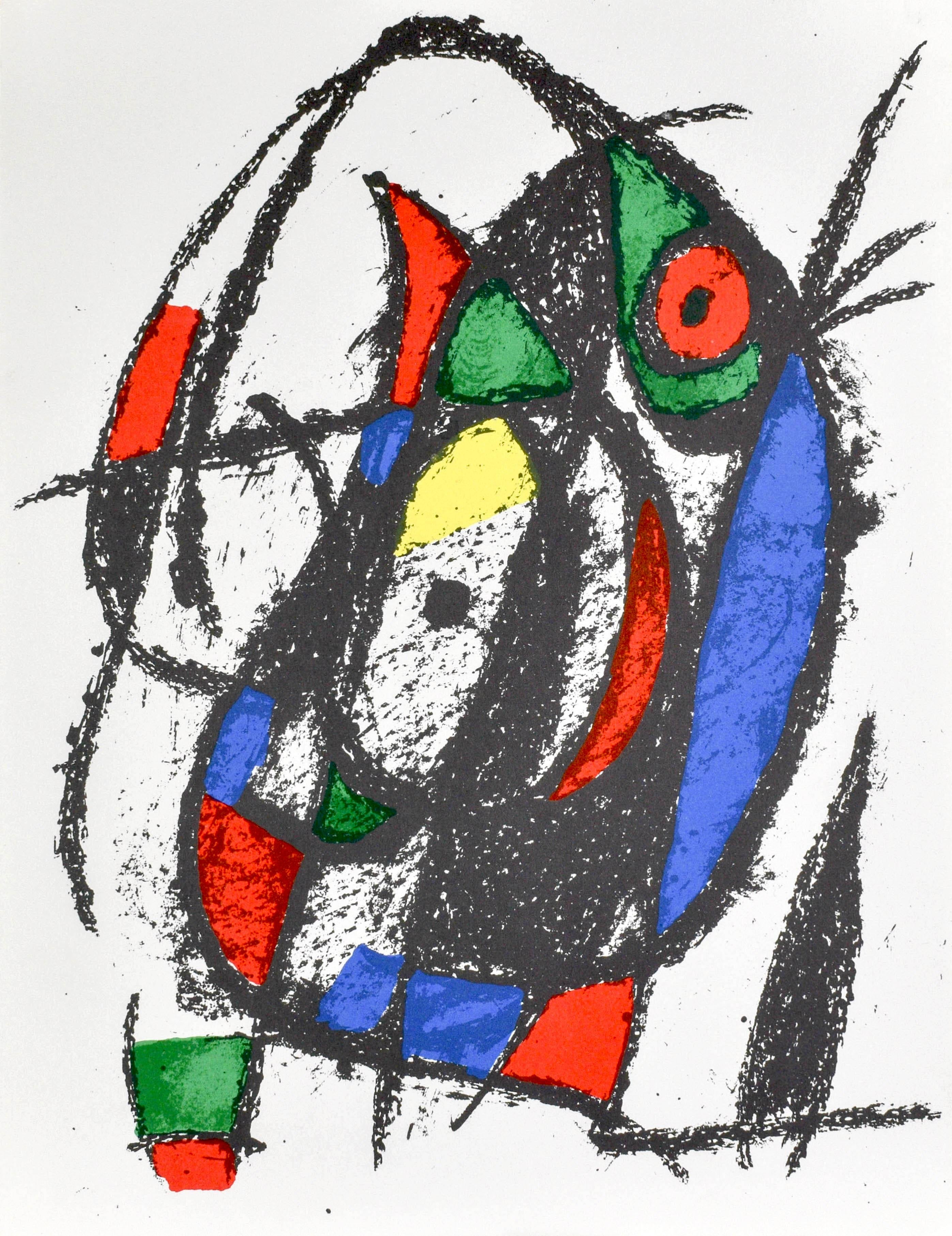 Litografía sobre papel vélin. Tamaño del papel: 12,5 x 9,625 pulgadas. Inscripción: Sin firmar y sin numerar, tal como se emitió. Referencias del catálogo razonado: Cramer, Patrick, y Joan Miró. Joan Miró, Catálogo razonado de libros ilustrados. P.