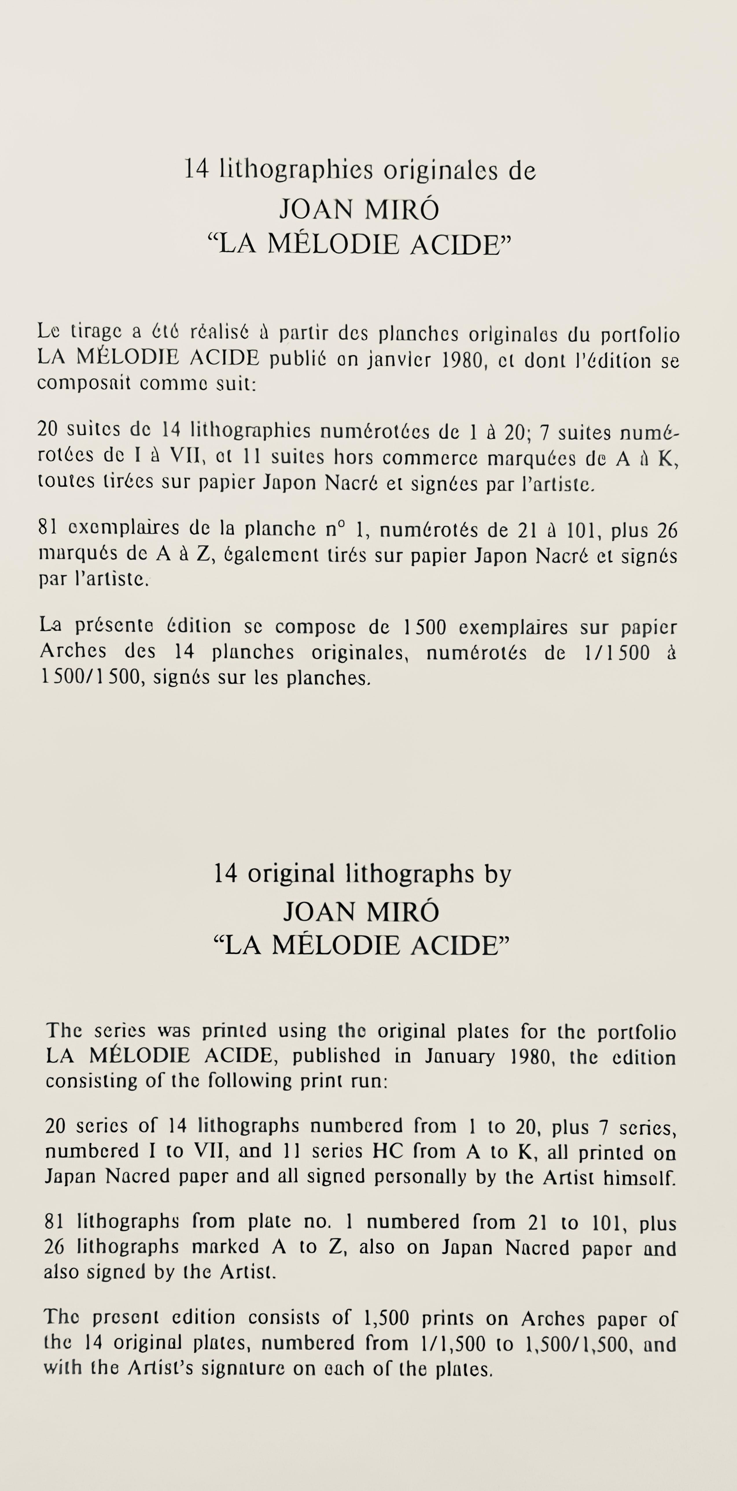 Composición (Mourlot 1212-1225; Cramer 248), La mélodie acide, Joan Miró en venta 5