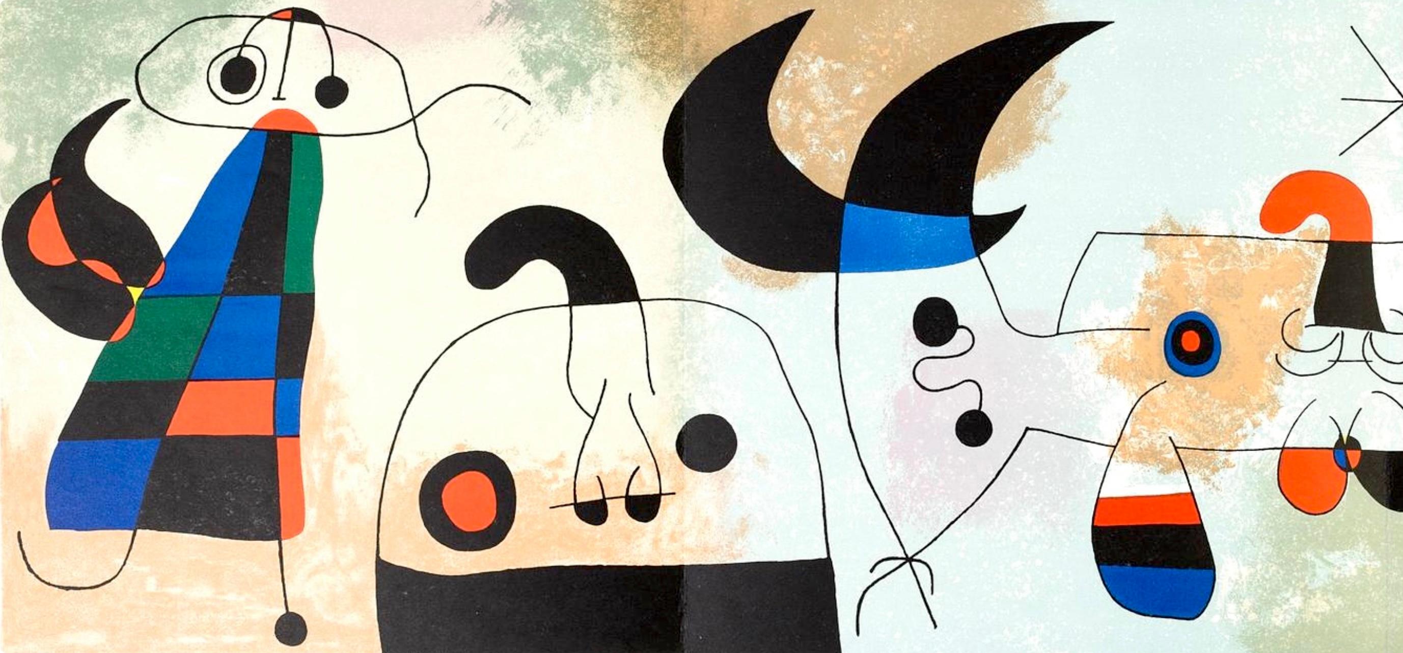 Komposition (Mourlot 1708), Derrière le miroir (Surrealismus), Print, von Joan Miró