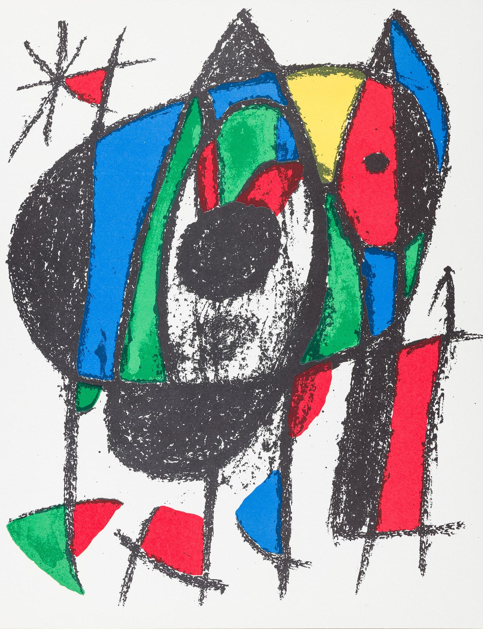 Litografia su carta vélin. Formato carta: 12,5 x 9,625 pollici. Iscrizione: Non firmato e non numerato, come emesso. Riferimenti al catalogo ragionato: Cramer, Patrick e Joan Miró. Joan Miró, Catalogo ragionato dei libri illustrati. P. Cramer, 1989,