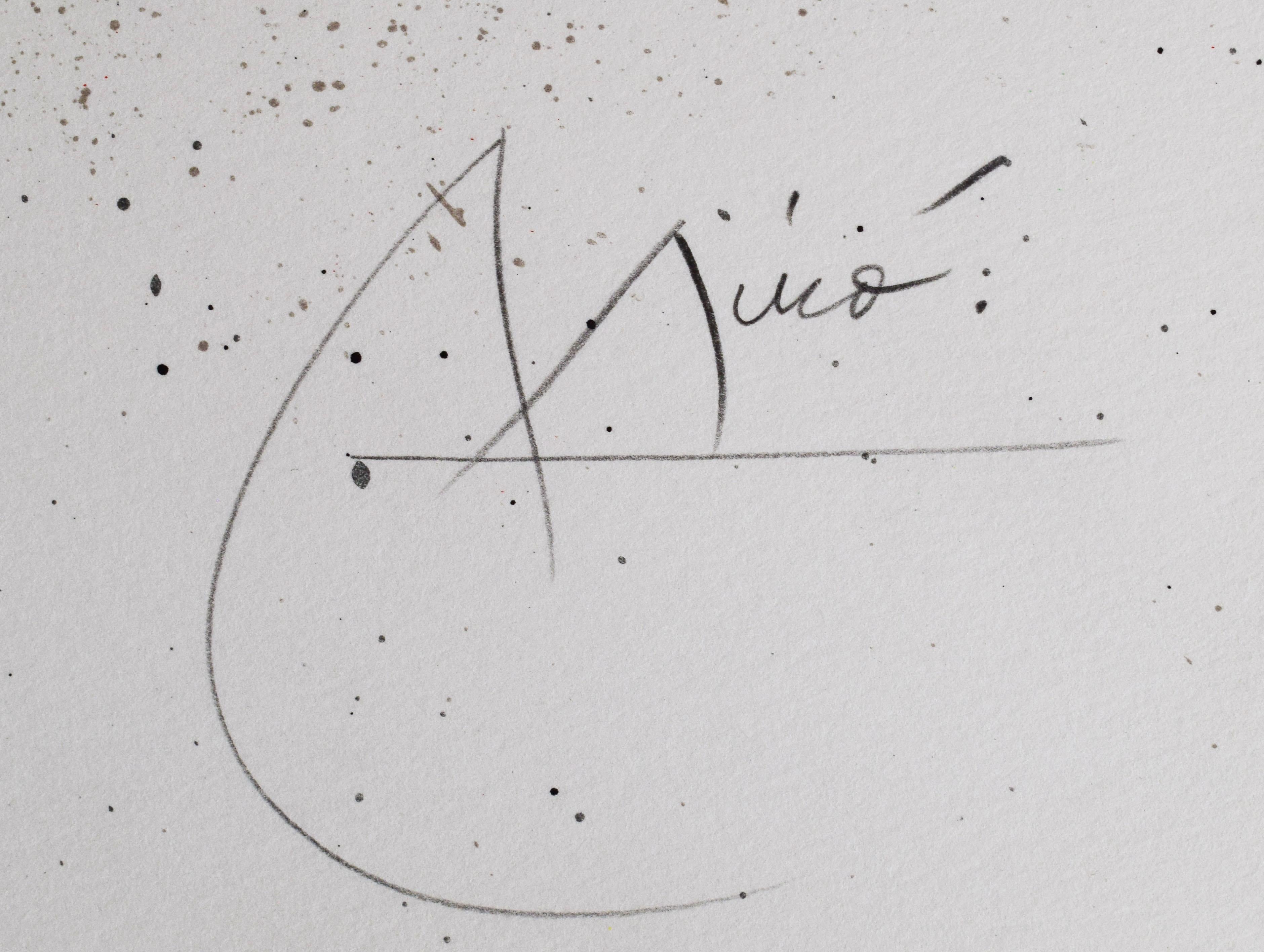 Composición V, de: Libertad de libertades, poemas de Alain Jouffroy - Poesía - Print Abstracto de Joan Miró