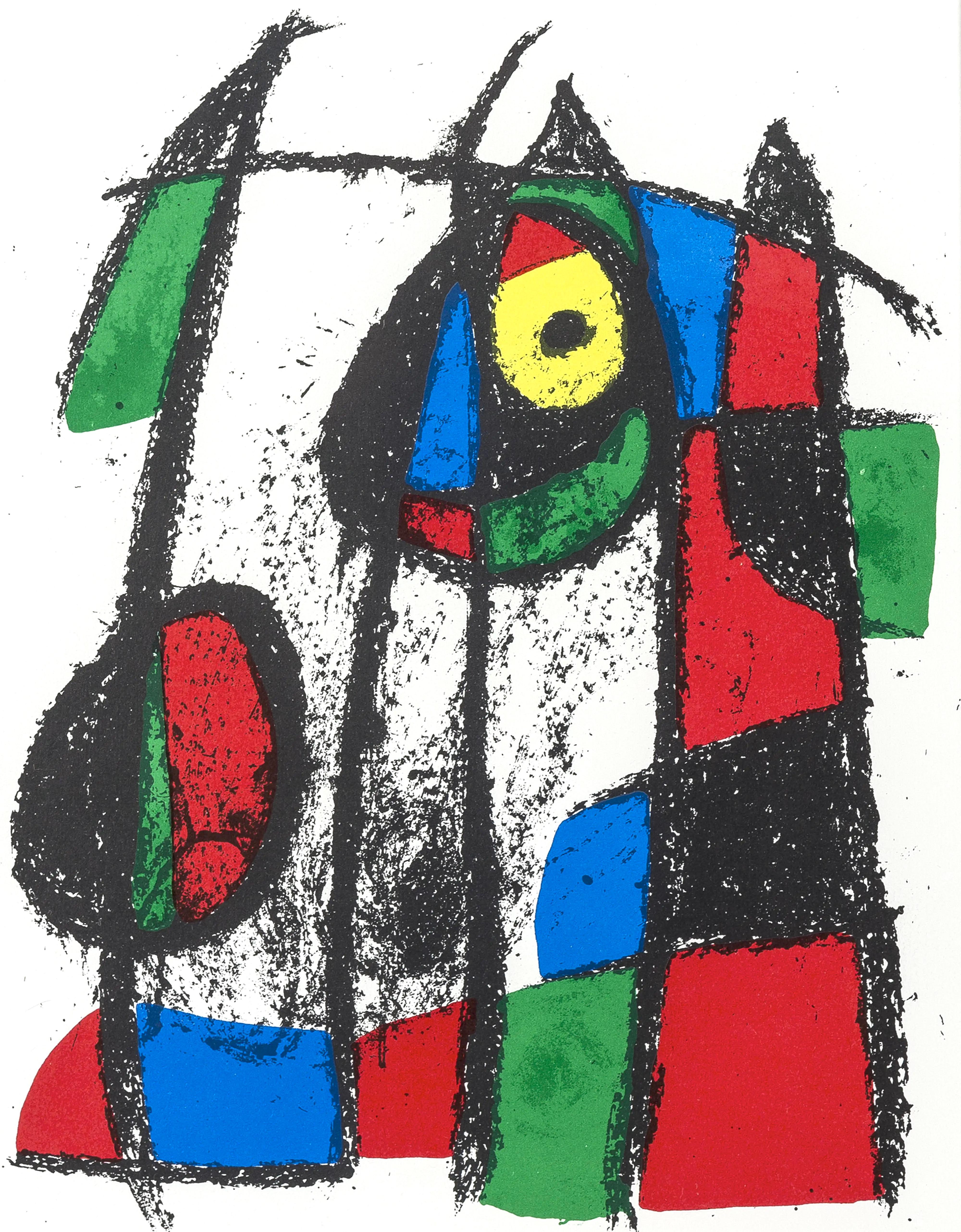 Lithographie auf Velinpapier. Papierformat: 12,5 x 9,625 Zoll. Beschriftung: Unsigniert und nicht nummeriert, wie ausgegeben. Referenzen des Werkverzeichnisses: Cramer, Patrick, und Joan Miró. Joan Miró, Catalogue Raisonné Des Livres Illustrés. P.