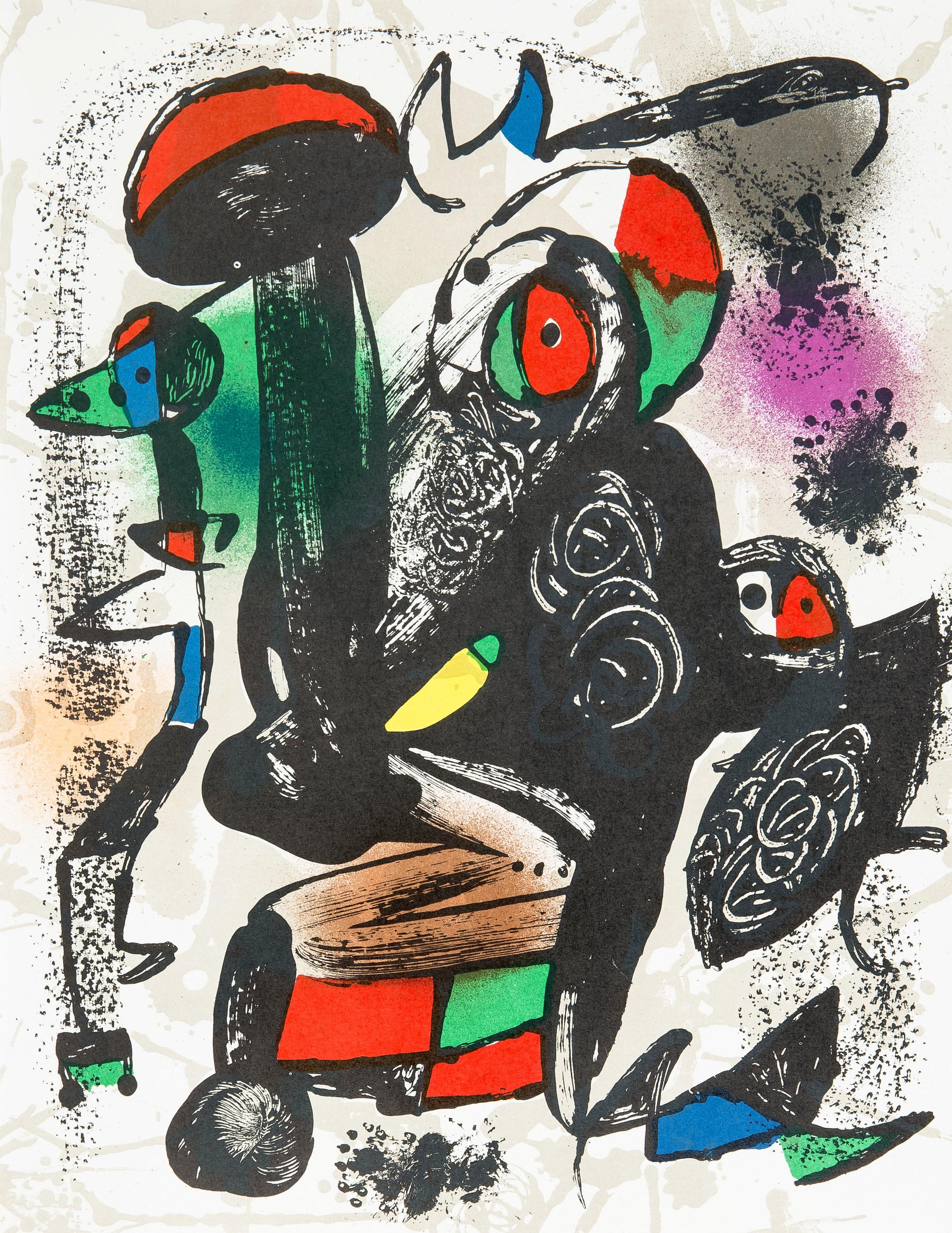 Litografia su carta vélin. Formato carta: 12,5 x 9,625 pollici. Iscrizione: Non firmato e non numerato, come emesso. Riferimenti al catalogo ragionato: Cramer, Patrick e Joan Miró. Joan Miró, Catalogo ragionato dei libri illustrati. P. Cramer, 1989,