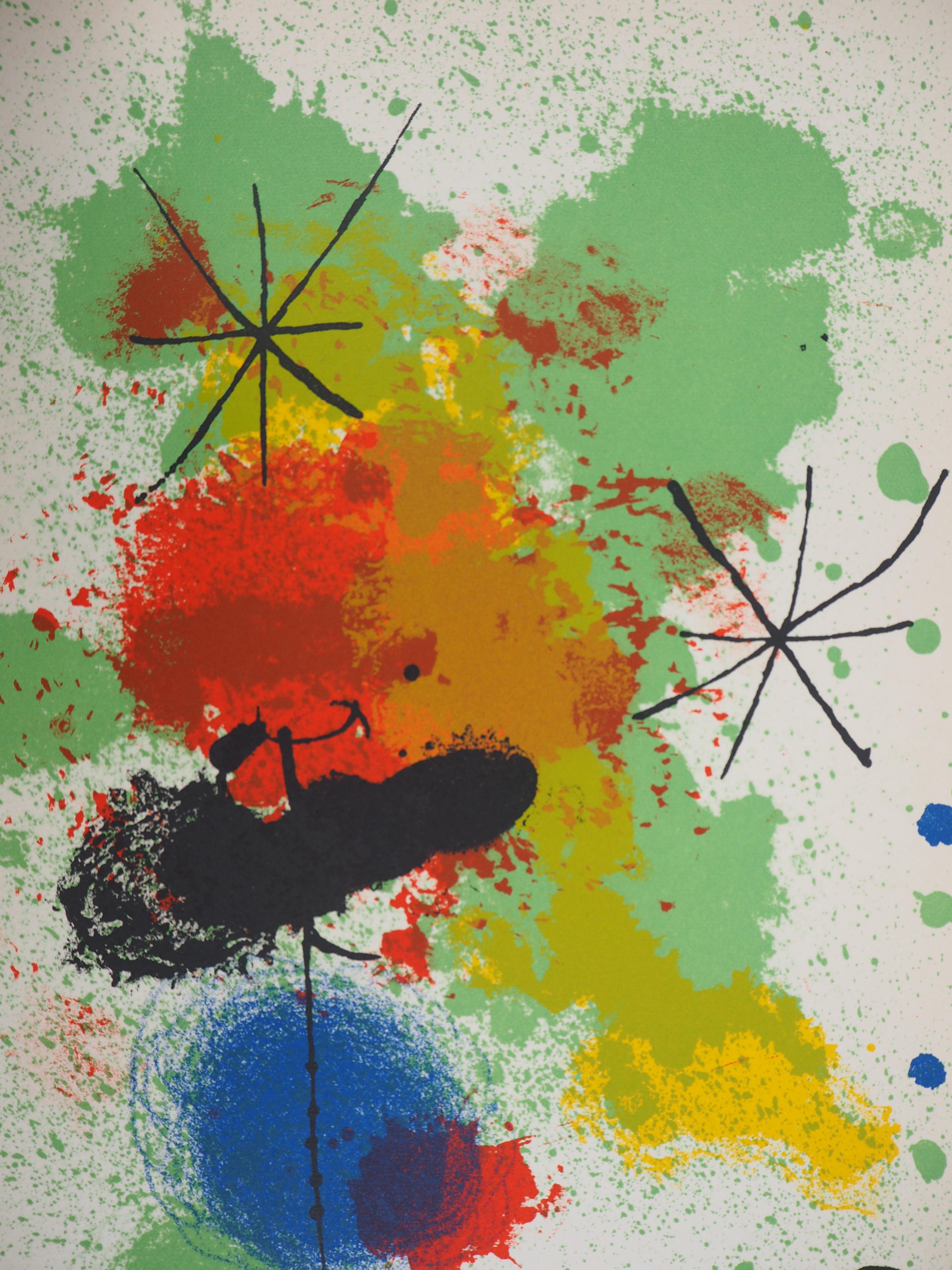 Composition with Stars - Original lithograph (Mourlot #332) - Modern Print by Joan Miró