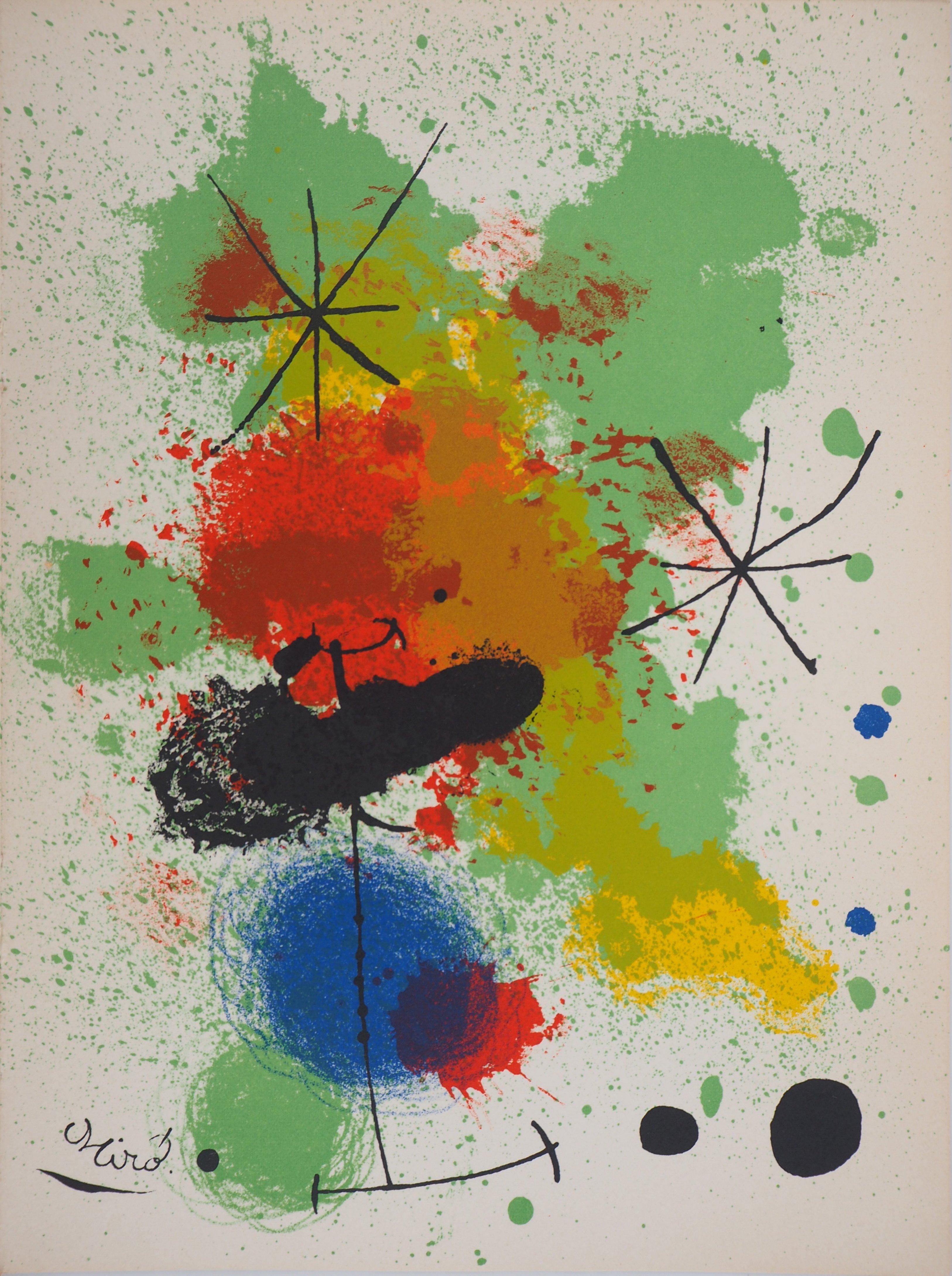 Joan Miró Abstract Print - Composition with Stars - Original lithograph (Mourlot)