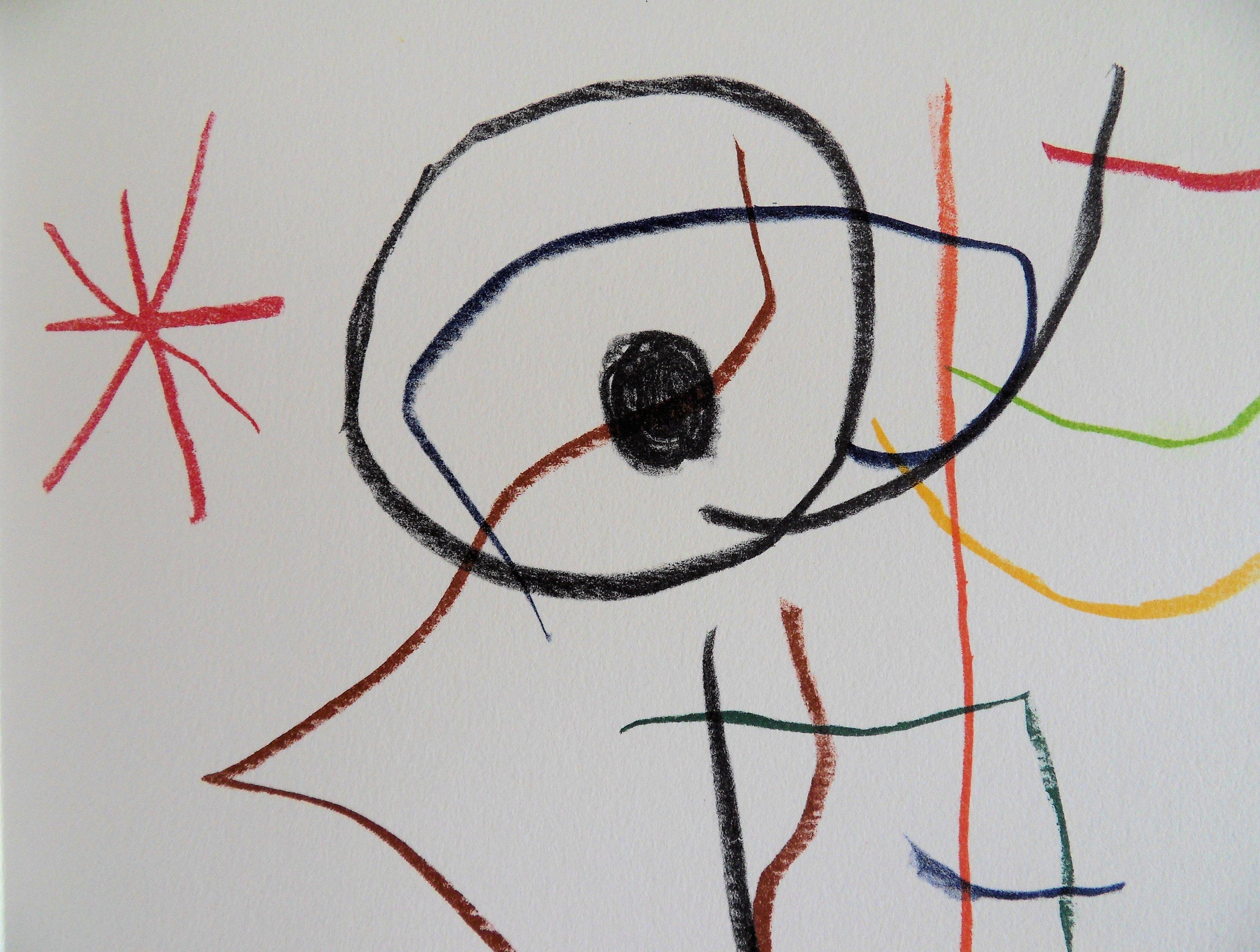 Composition with Three Stars - Stone lithograph - Maeght 1965 - Modern Print by Joan Miró