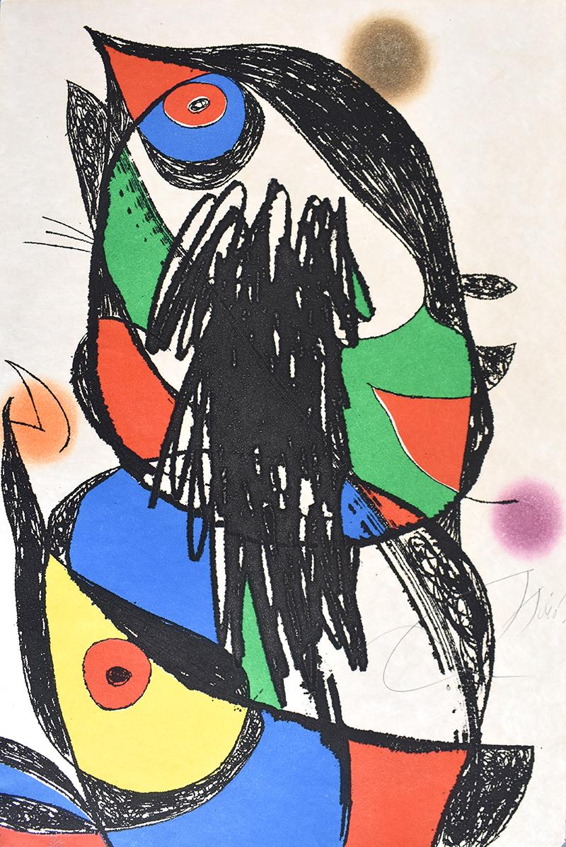 Joan Miró Abstract Print -  Composition X, from: The Egyptian Woman Passes  Passage de l'égyptienne, 1979