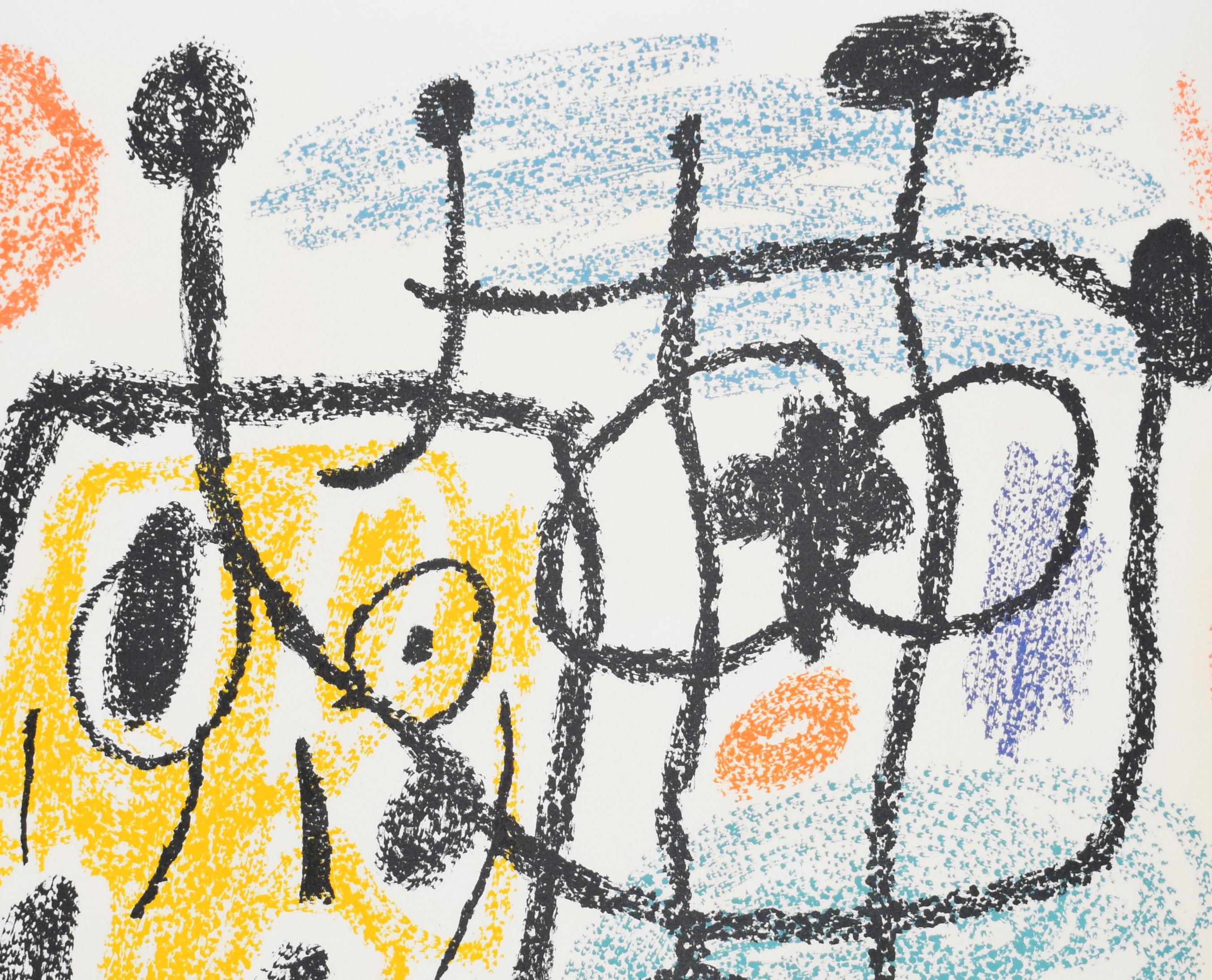 Composition XVIII, extrait de : Album 21 - Surréalisme espagnol - Beige Abstract Print par Joan Miró