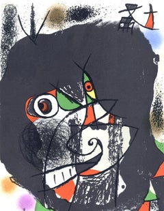 Joan Miro, Figures, The Stage Revolutions, from XXe Siecle, 1975