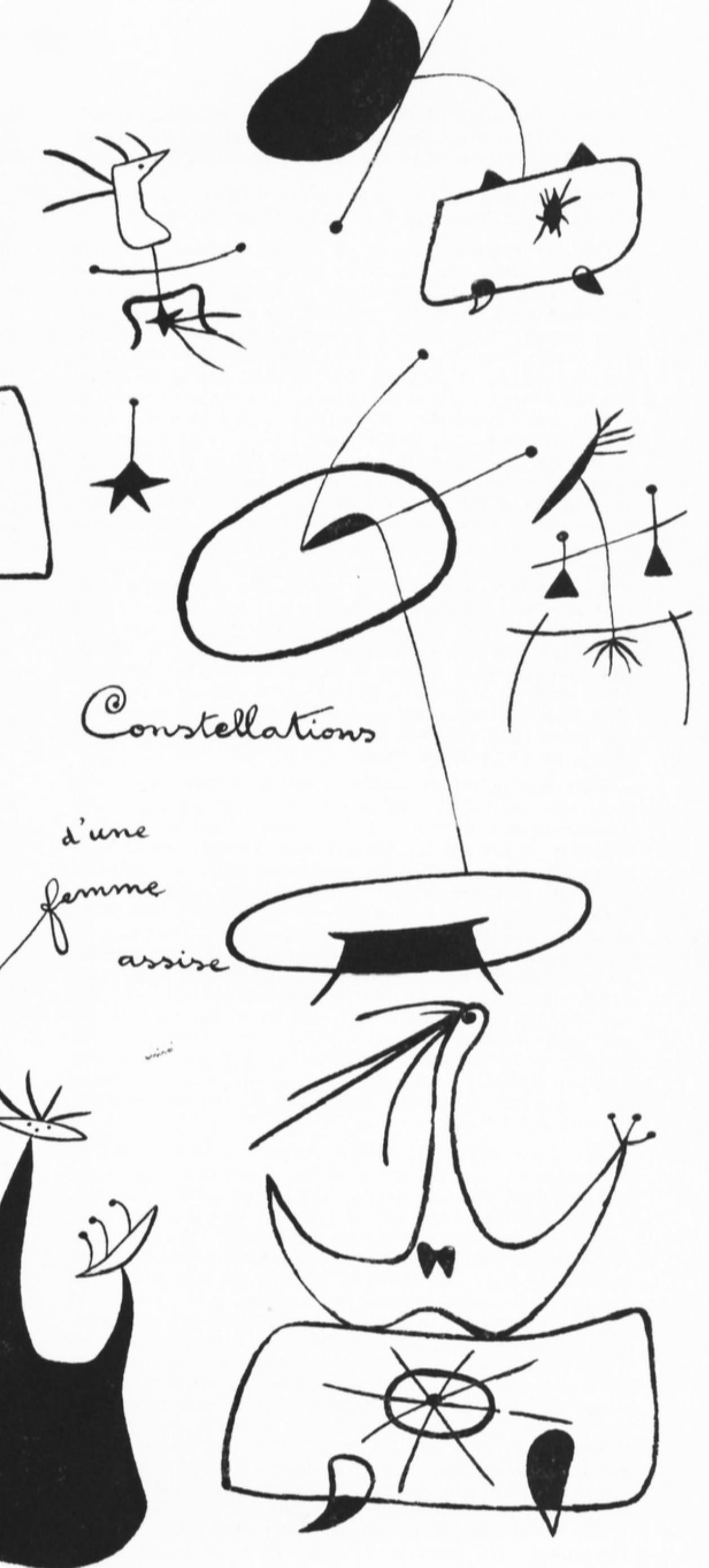 Constellations d'une femme assise, Société internationale d'art XXe siècle - Print de Joan Miró