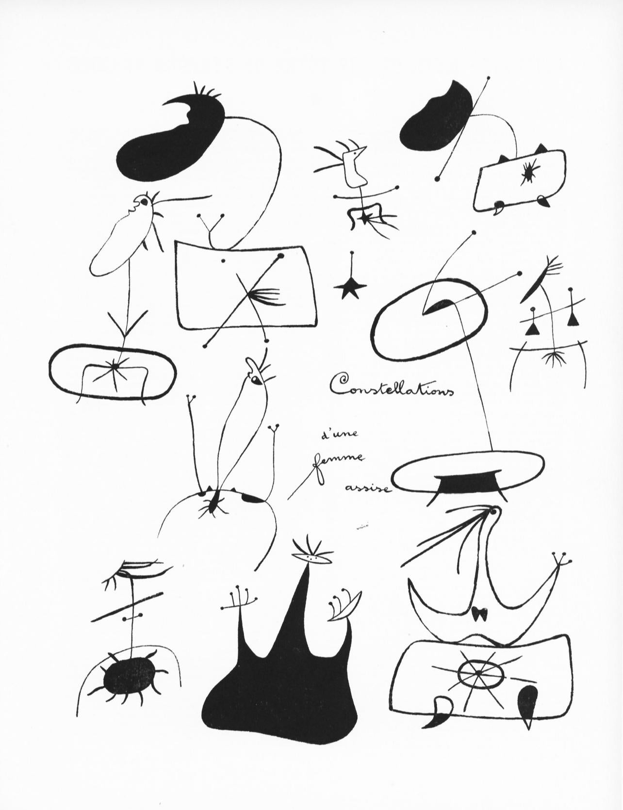 Landscape Print de Joan Miró - Constellations d'une femme assise, Société internationale d'art XXe siècle