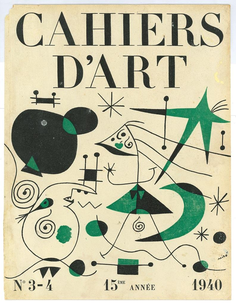 Joan Miró Abstract Print - Cover for Cahiers d
Art 1940 - Original Lithograph by Joan Mirò