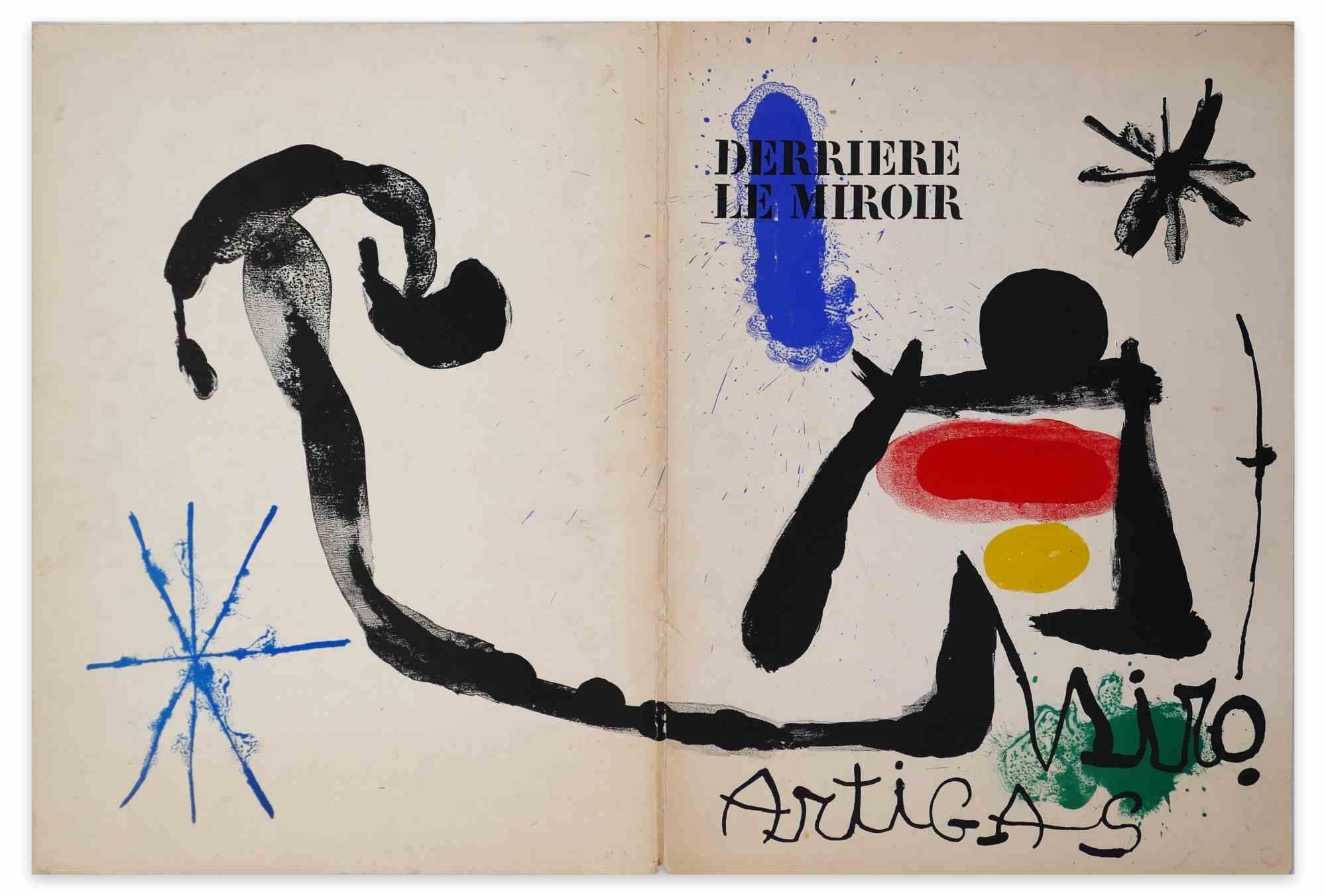 Joan Miró Abstract Print - Cover for Derrière Le Miroir - Lithograph by Joan Mirò - 1963