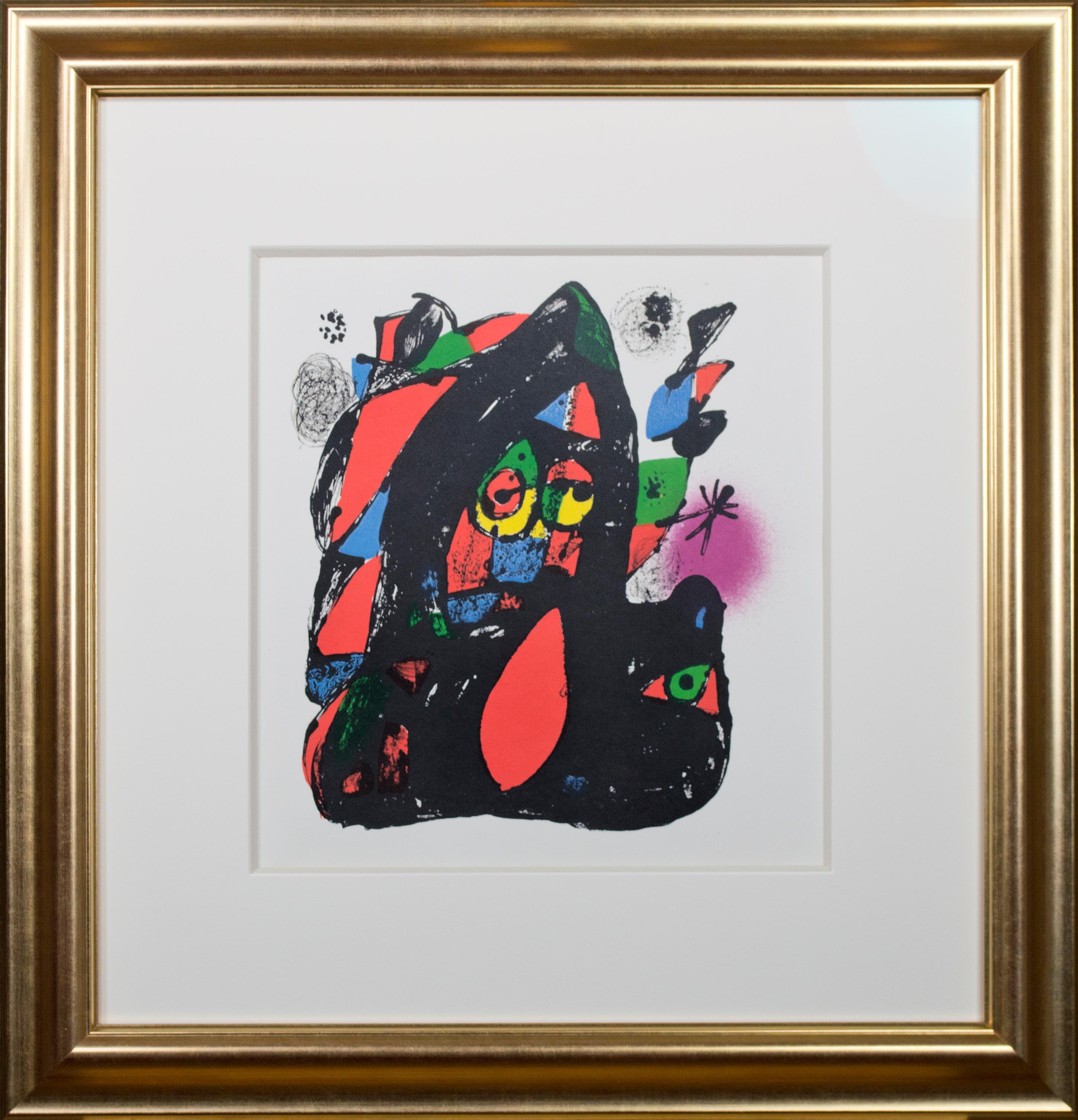 Diese Original-Lithografie ist eine von sechs, die Joan Miró speziell für den vierten Band des Katalogs seiner Lithografien angefertigt hat. Sie sind hervorragende Beispiele für sein späteres Schaffen und zeichnen sich durch seine charakteristischen