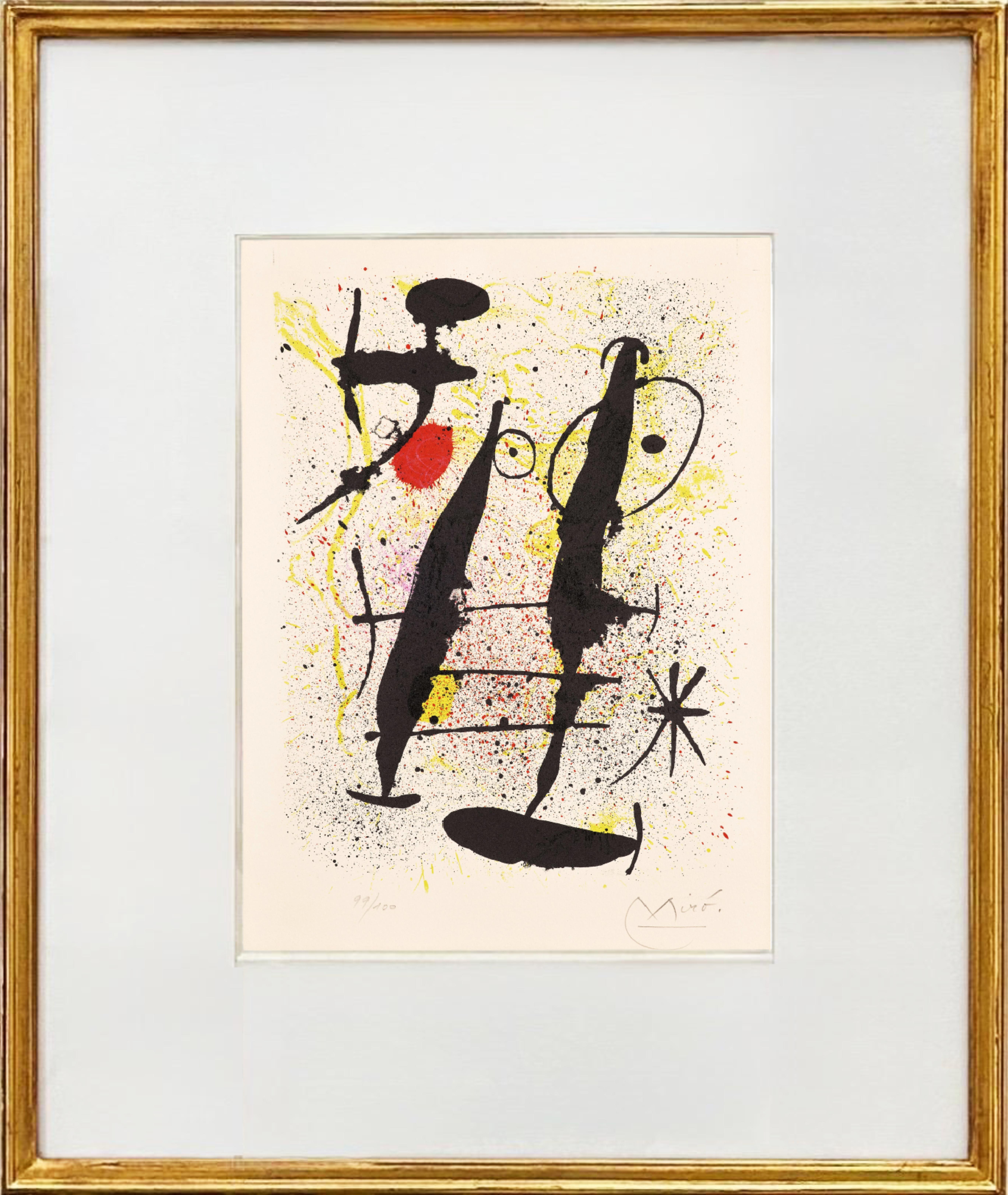 Dans la rivière basse – Lithographie, surréaliste, signée, 1967, encadrée