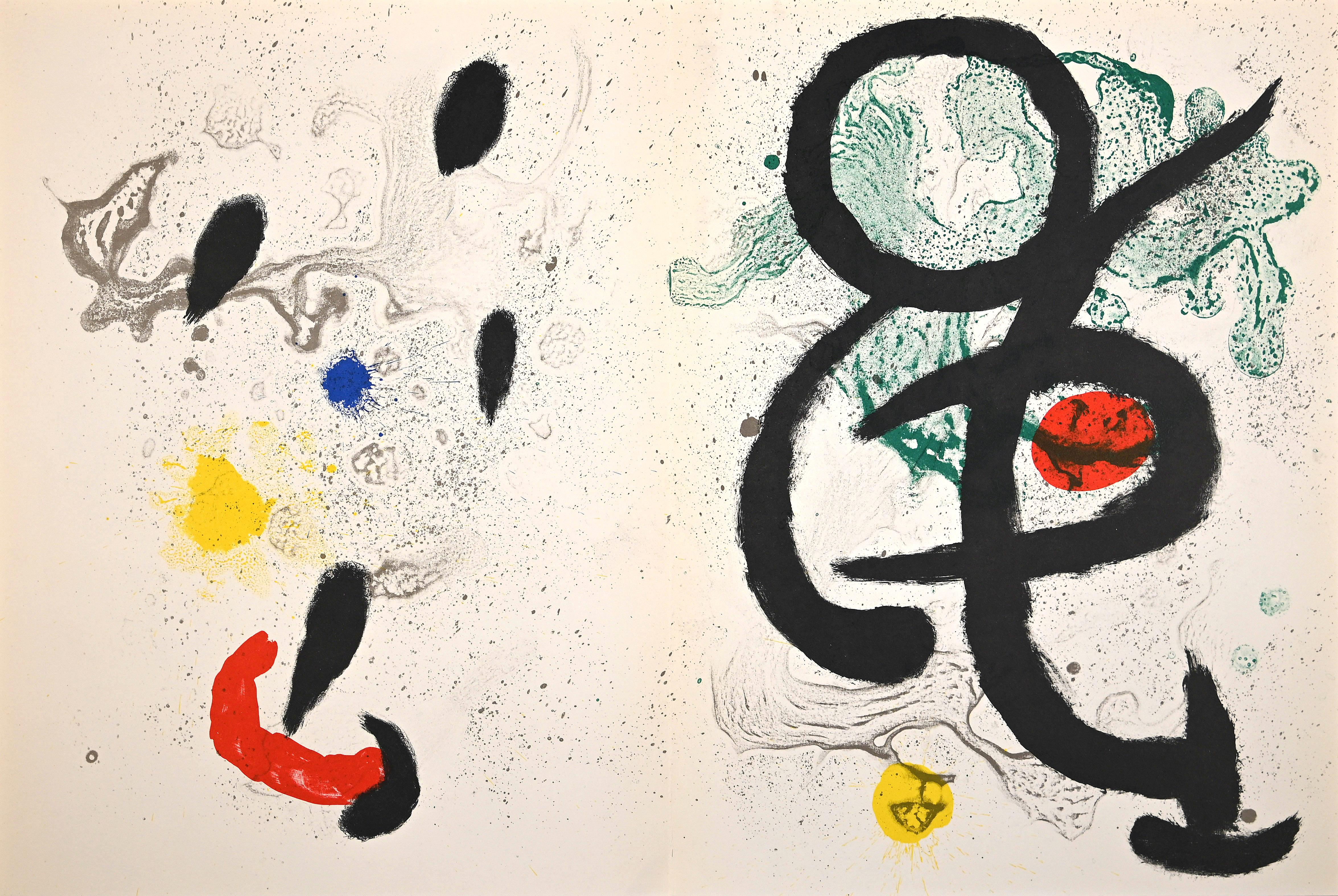 Joan Miró Abstract Print - Danse Barbare - Original Lithograph by Joan Mirò - 1963