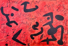 Derrière Le Miroir Nr. 250 (Seite 20, 21) /// Moderne Abstraktion Joan Miro Rote Kunst