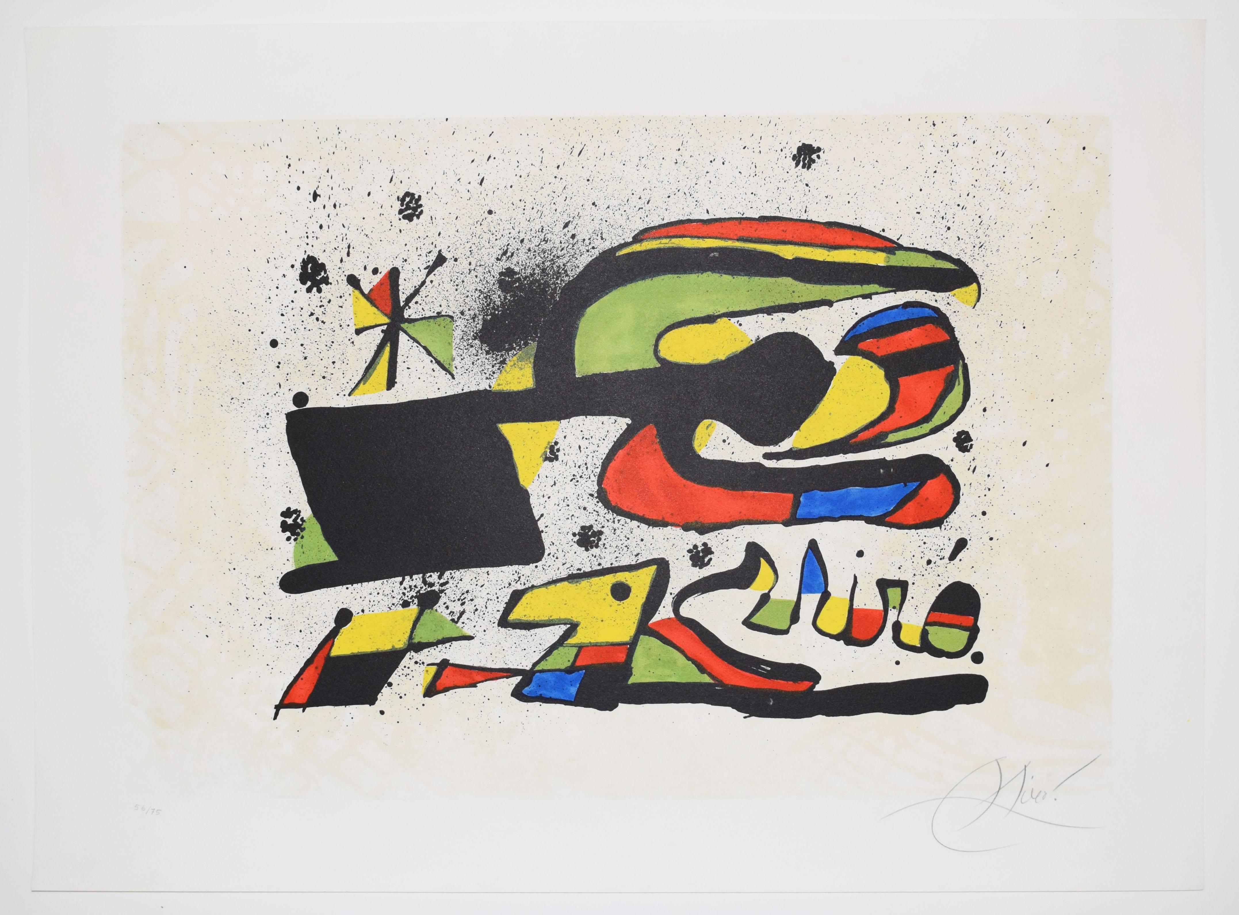 Perro y pájaro  Gos i ocell - Catalan Gaudi Hommage Español - Print de Joan Miró