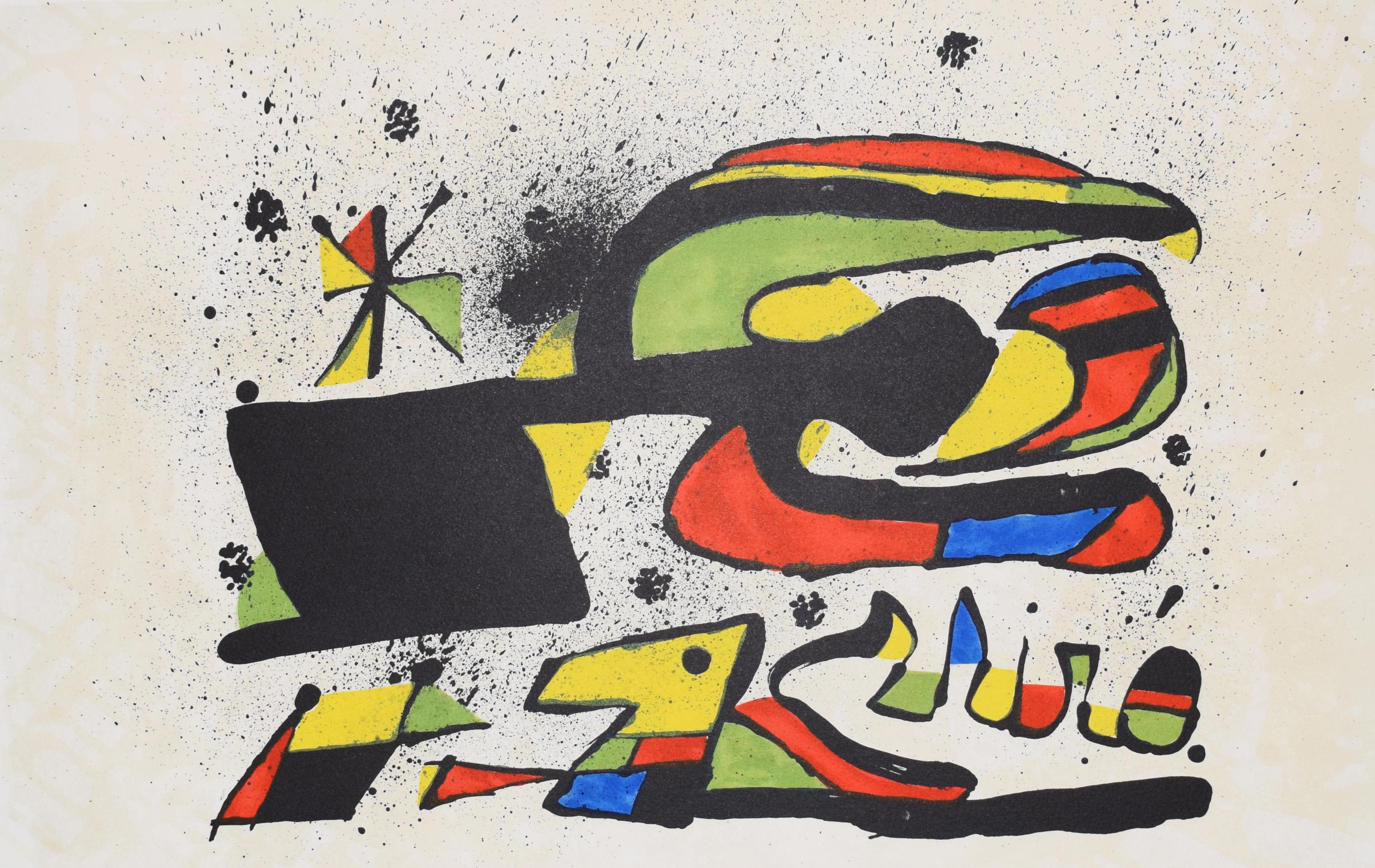Abstract Print de Joan Miró - Perro y pájaro  Gos i ocell - Catalan Gaudi Hommage Español