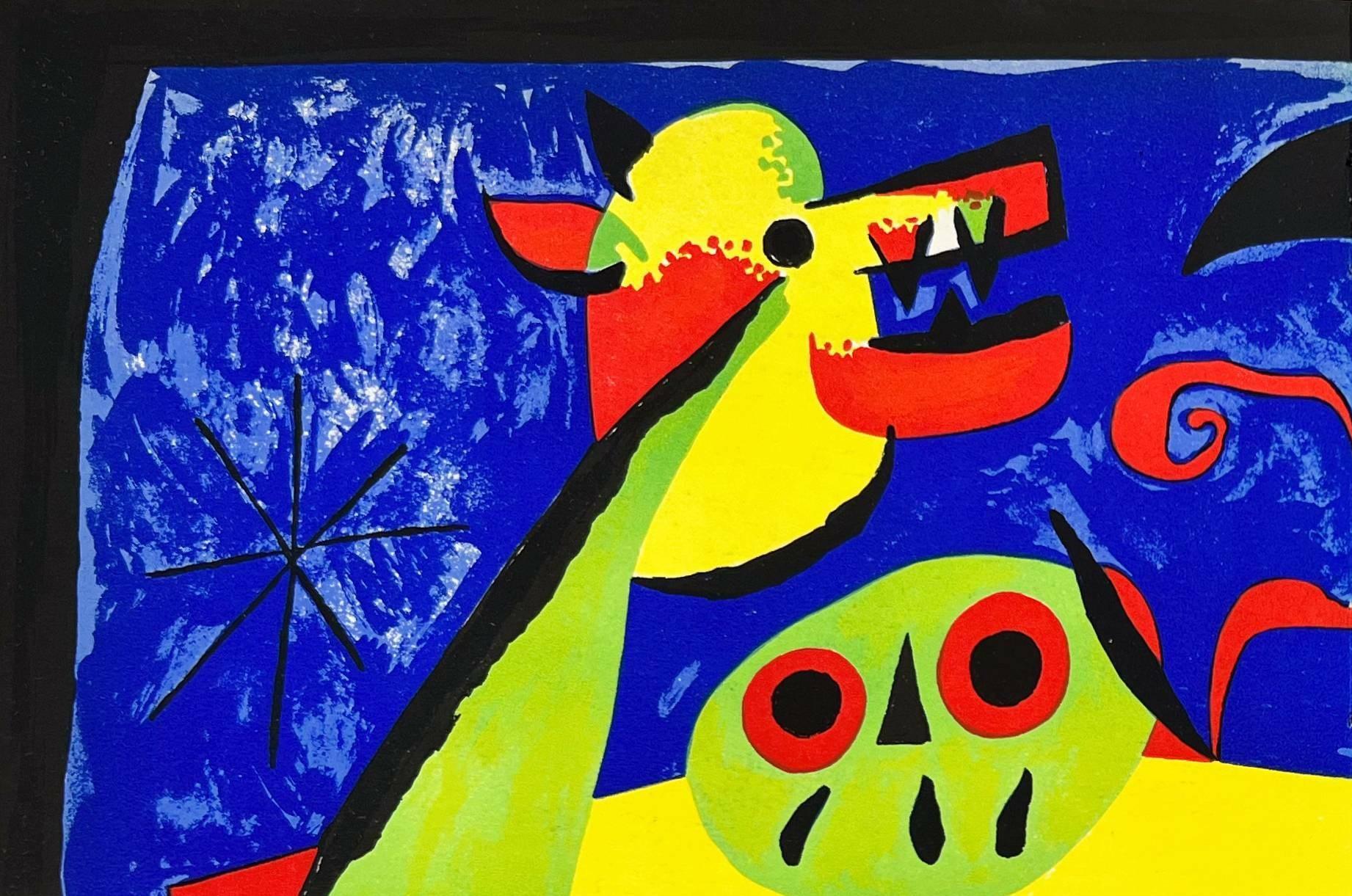 Cane che abbaia alla luna - Print Viola di Joan Miró