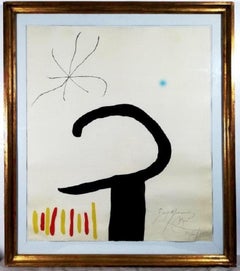 "Espriu", a rare Artist’s Proof of an abstract coloured etching, signed by Miró