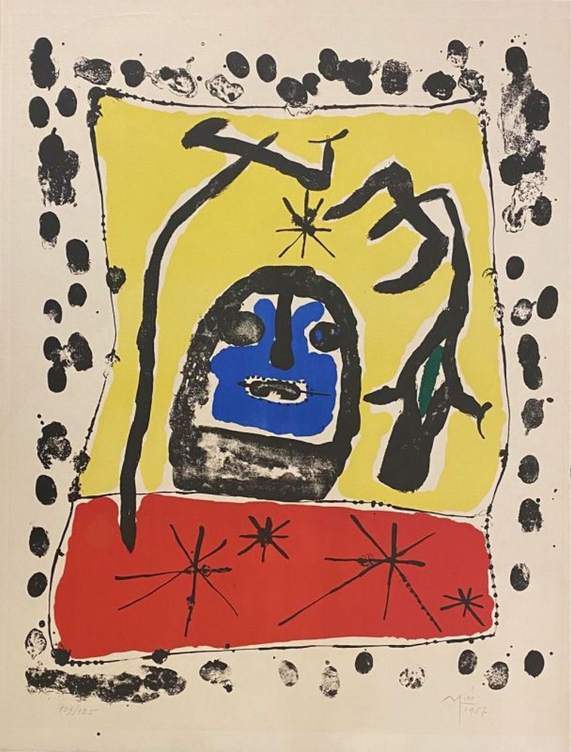 Joan Miró Abstract Print - Exhibition at the Matarasso Gallery, Nice, 1957 