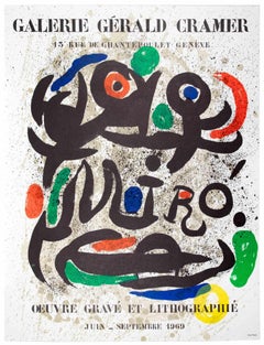 Ausstellungsplakat Galerie Gerald Cramer - Lithographie von Joan Mirò - 1969