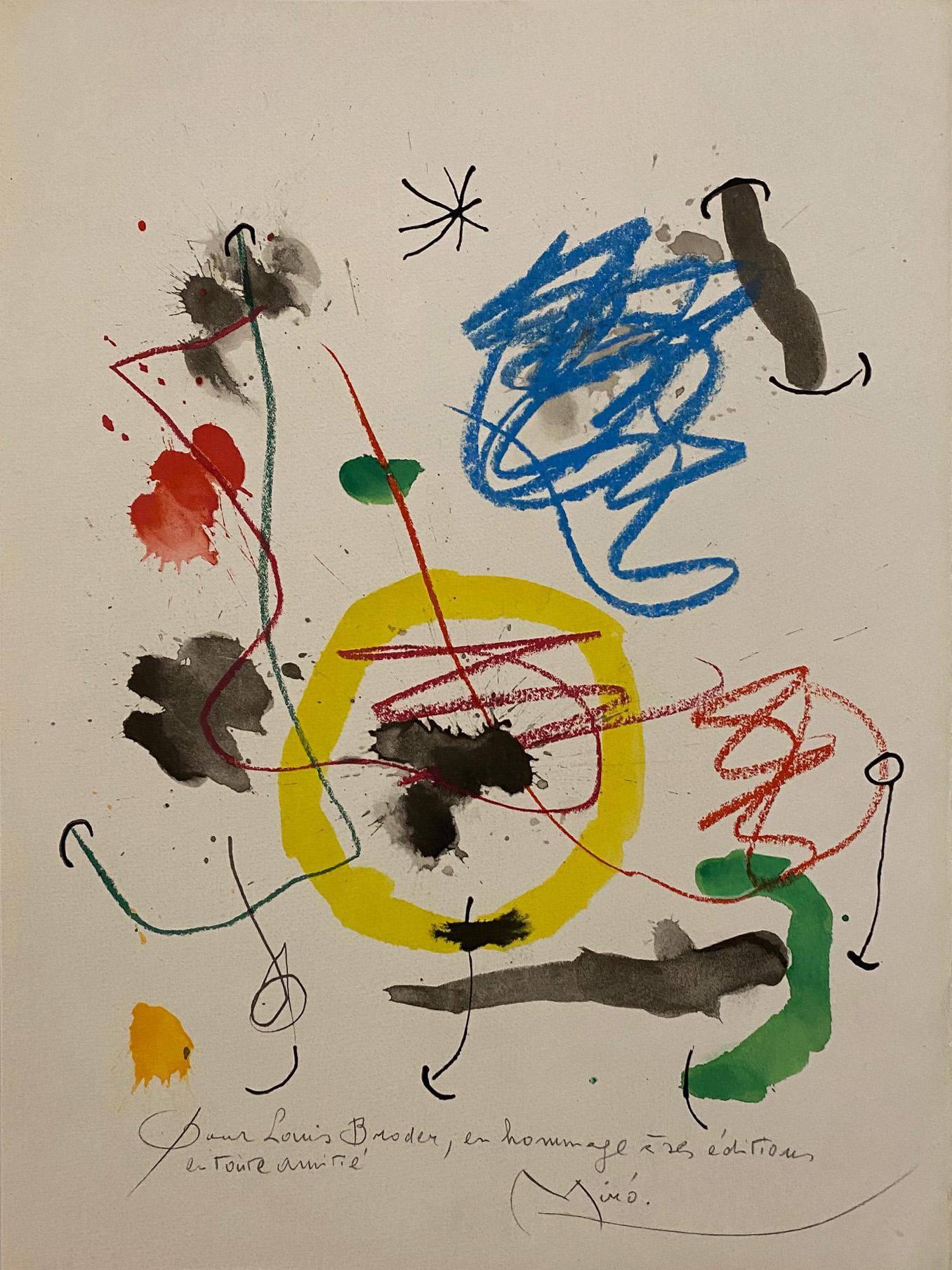 Joan Miró Abstract Print - Extract from " fleurs pour des amis "