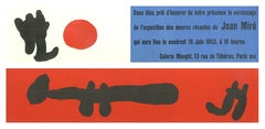 Vintage Extremely rare 2-sided lithographic announcement to Galerie Maeght vernissage