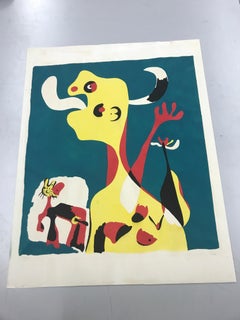 Femme et Chien devant la Lune