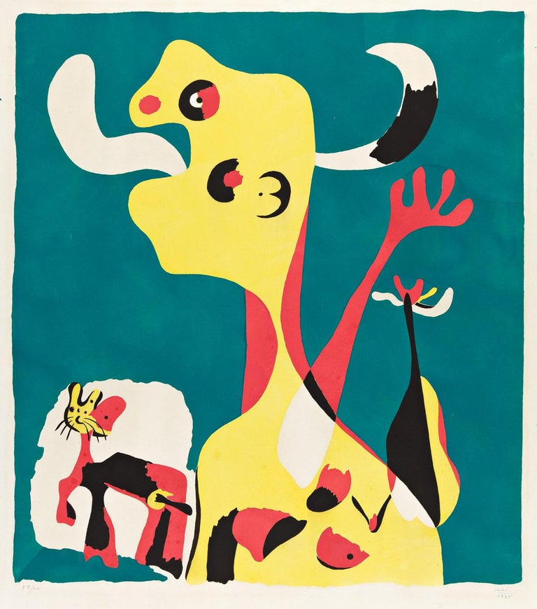 Joan Miró Print - Femme et Chien devant la Lune