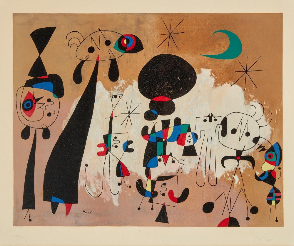 Joan Miró Print - Femme, Lune, Étoile