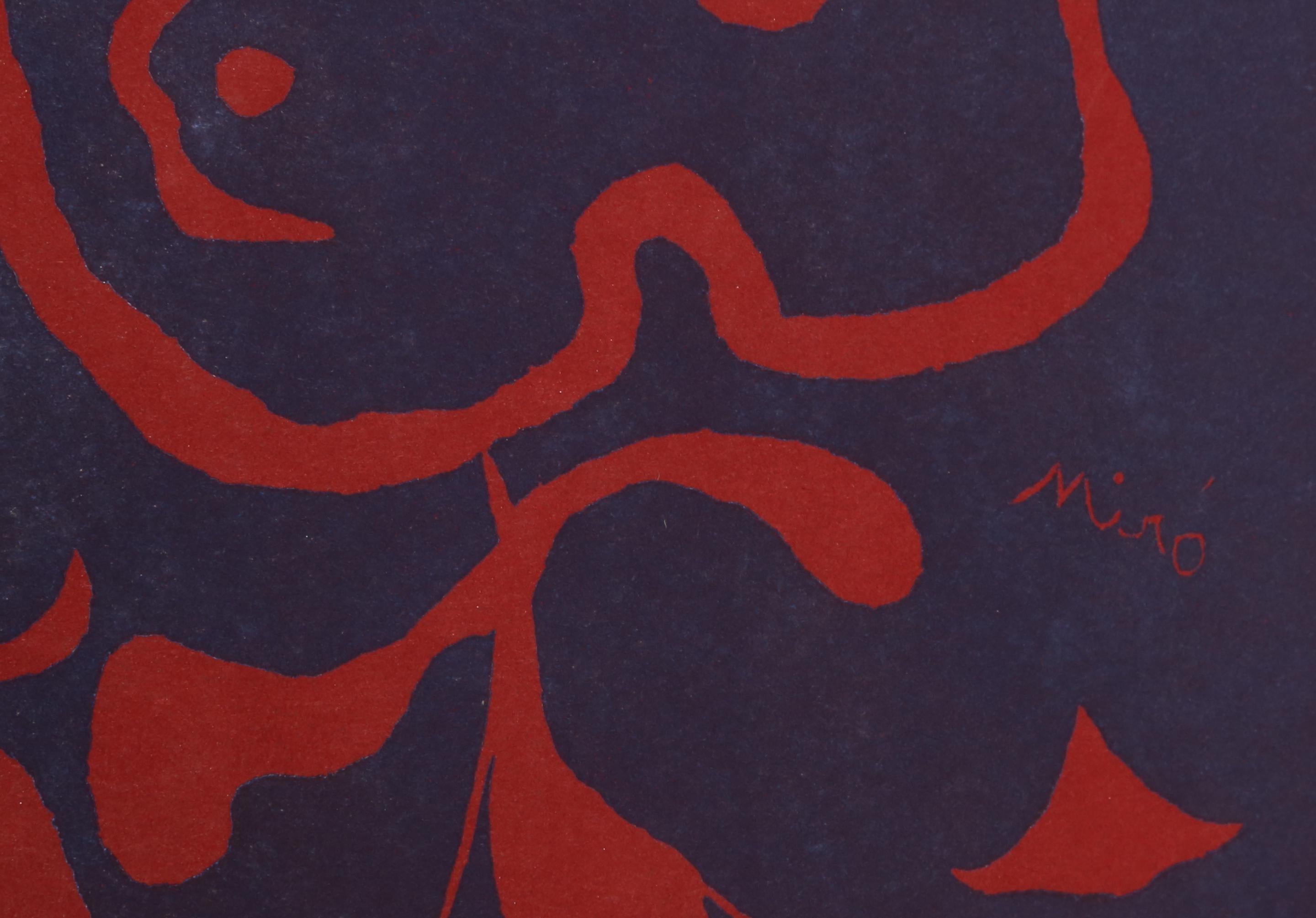 Femme pour XXe Siecle, Linocut 1938 by Joan Miro - Modern Print by Joan Miró