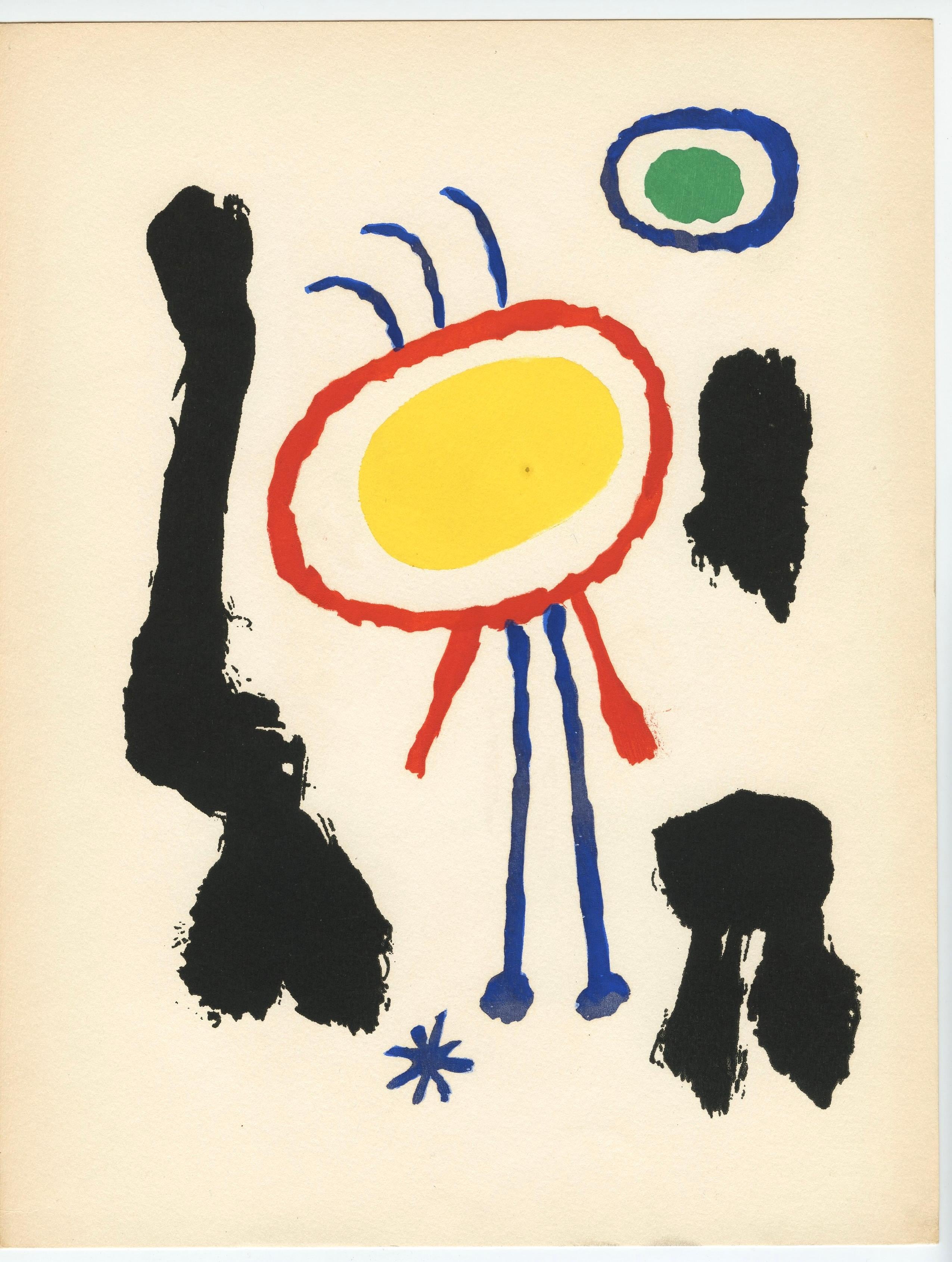 "Femmes et Oiseaux devant la Lune" pochoir original